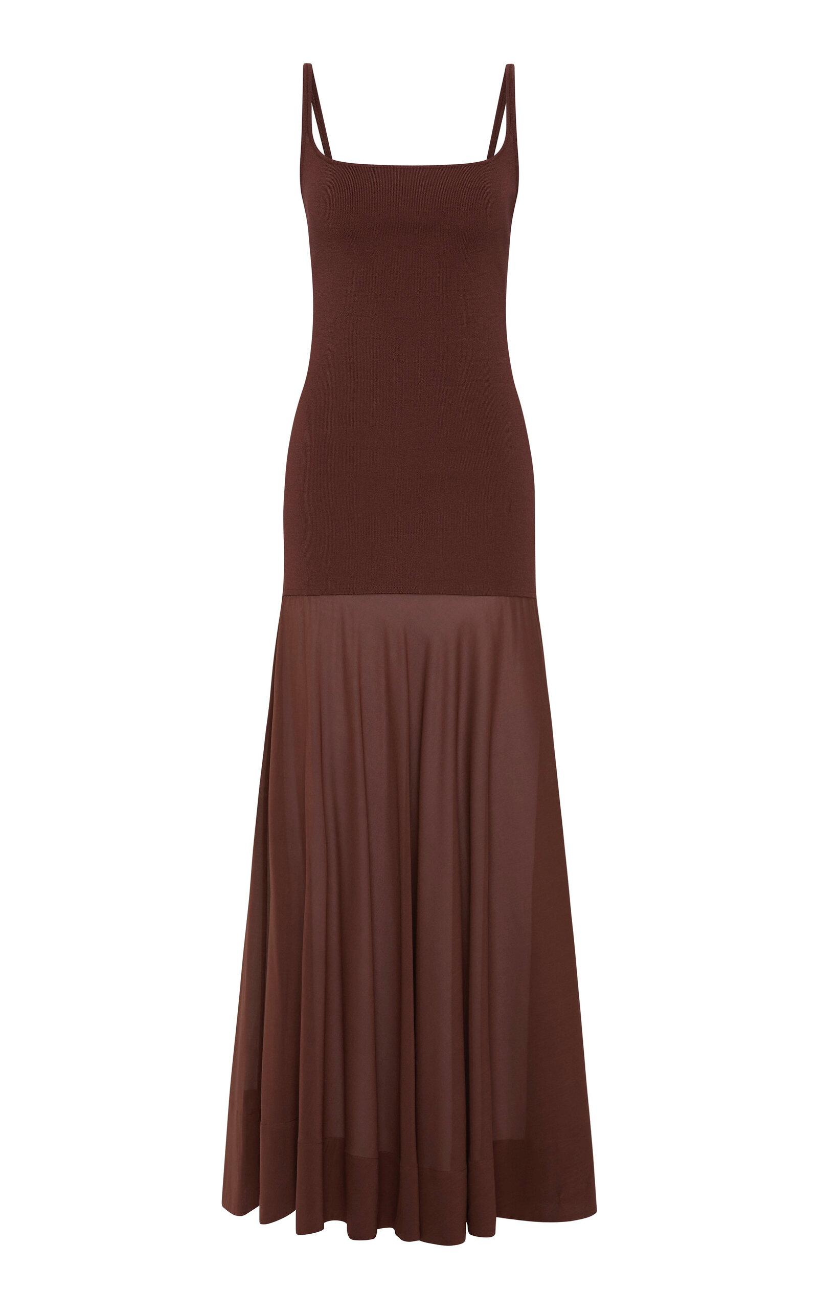 Circle Hem Silk-Blend Maxi Dress