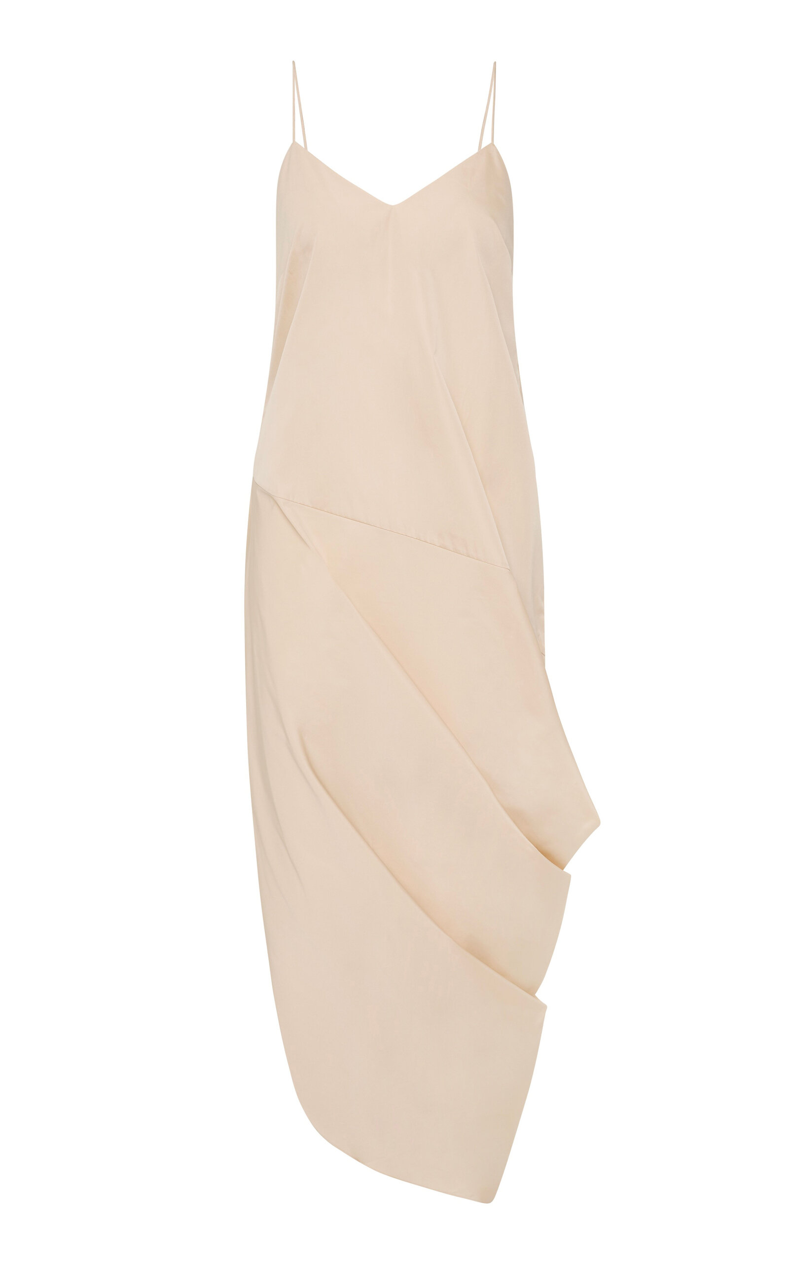 Draped Paper-Taffeta Midi Dress