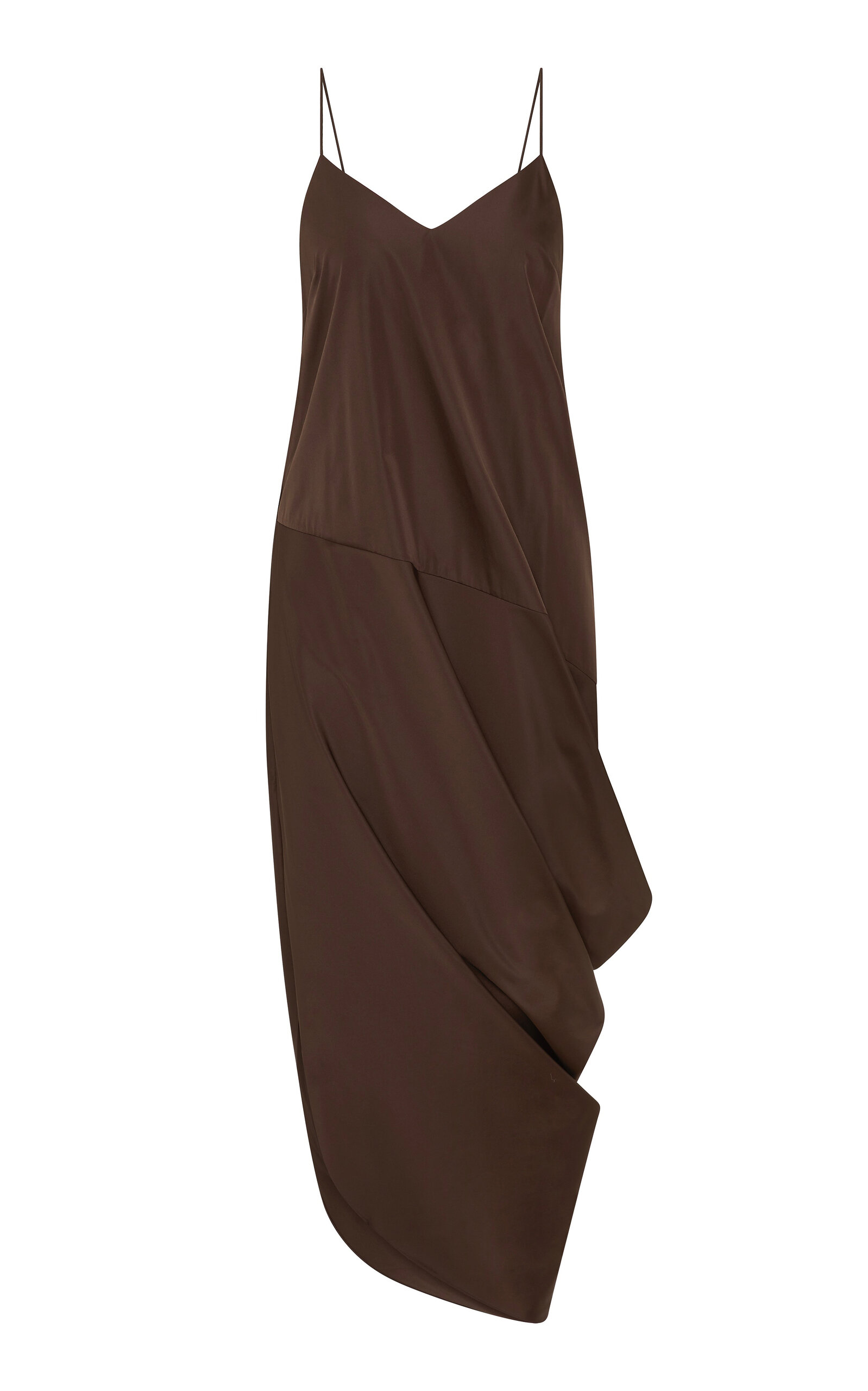Draped Paper-Taffeta Midi Dress