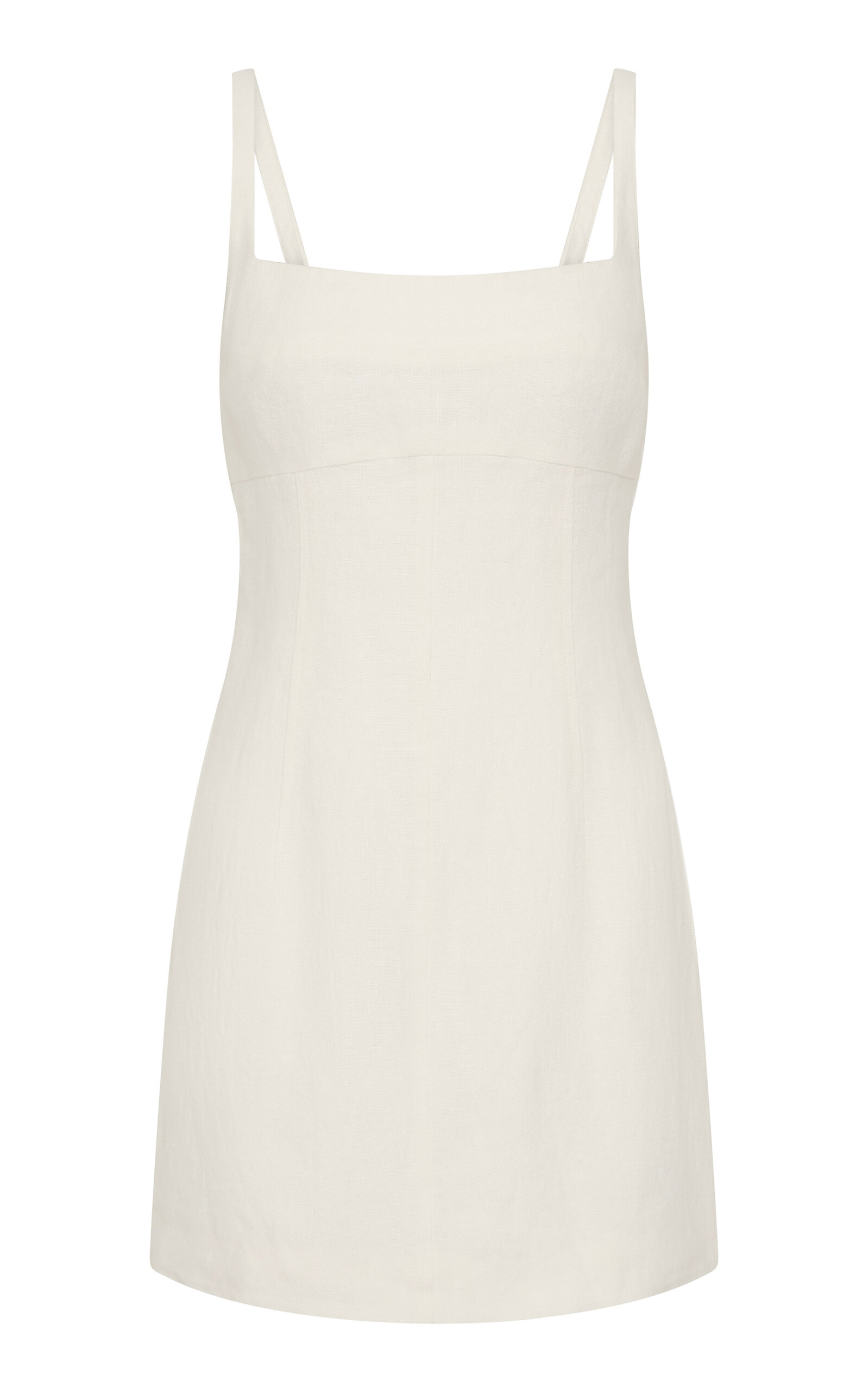 St. Agni Square-Neck Linen Mini Dress