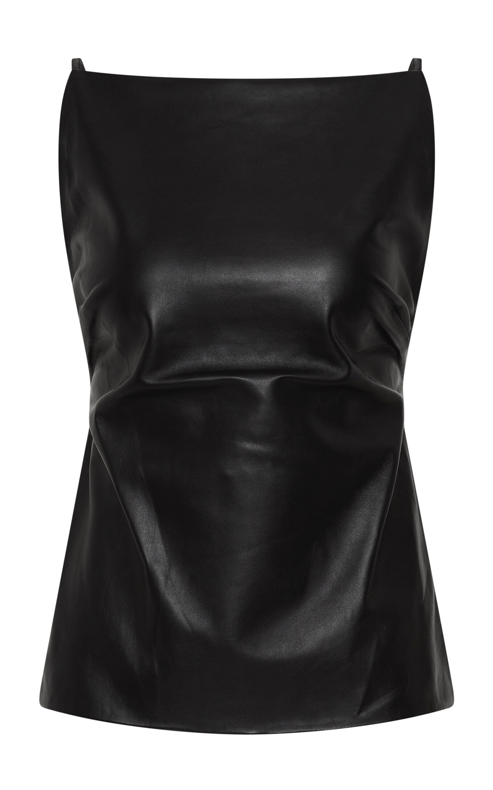 St. Agni Open-Back Leather Top