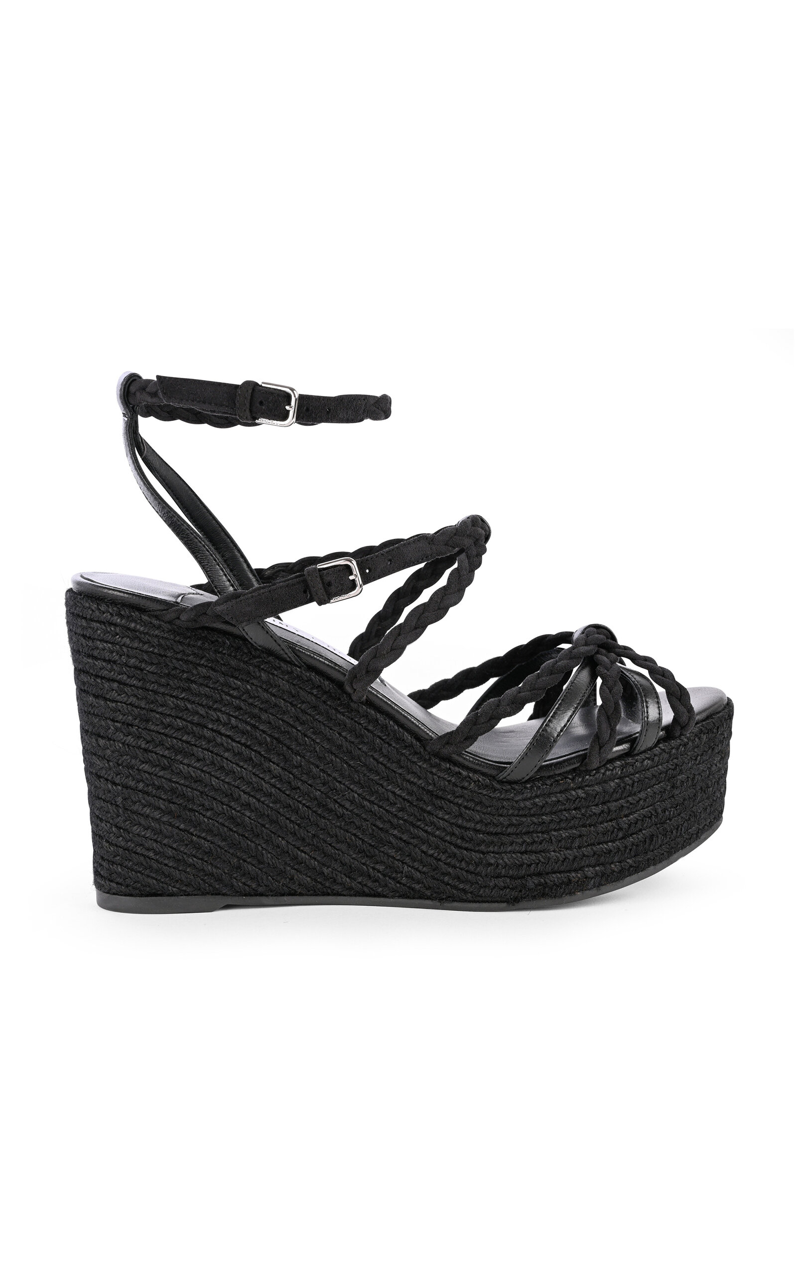 Jimmy Choo Dree Suede Platform Wedge Sandals In Black