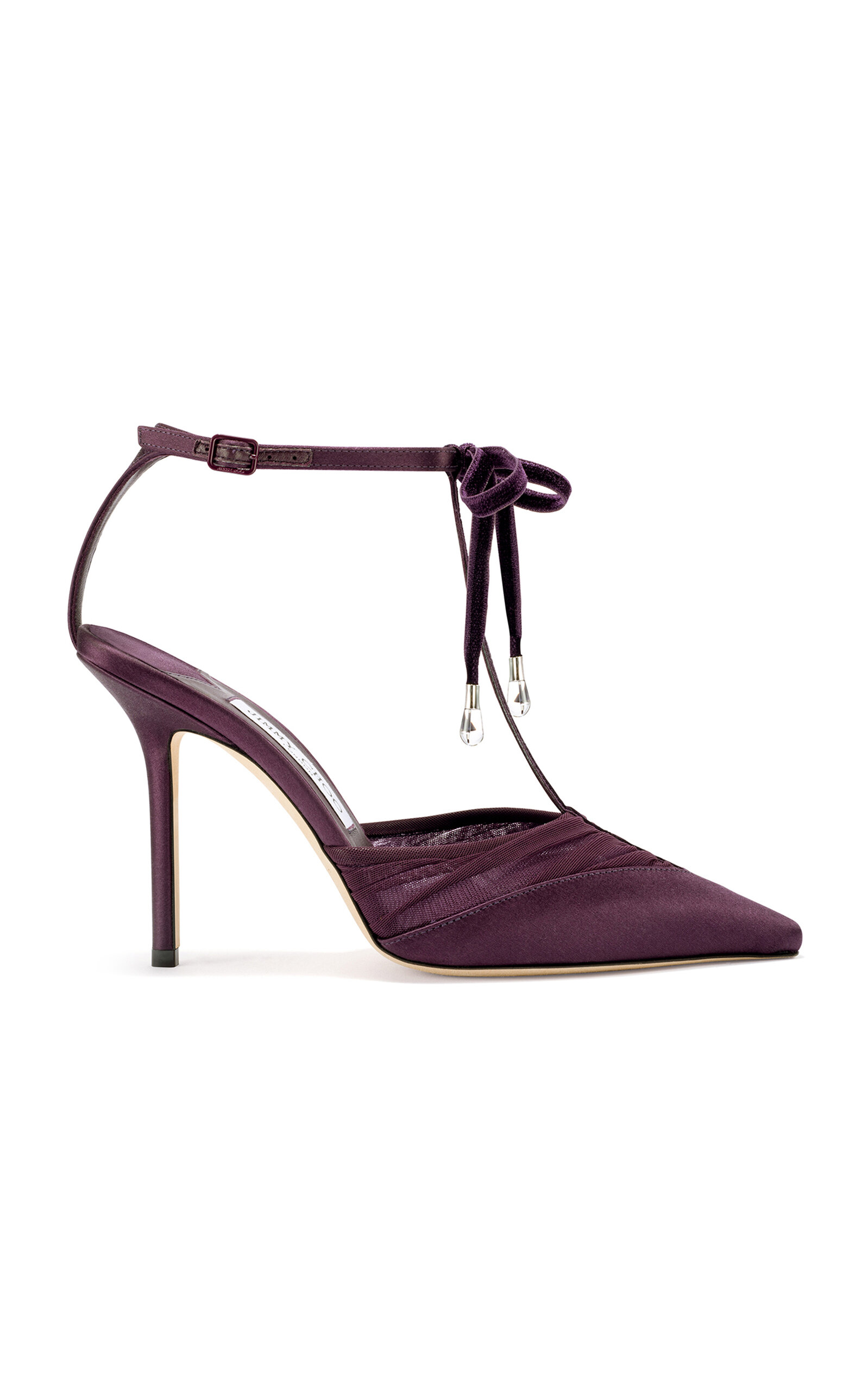 Jimmy Choo Afia Satin Pumps In Burgundy