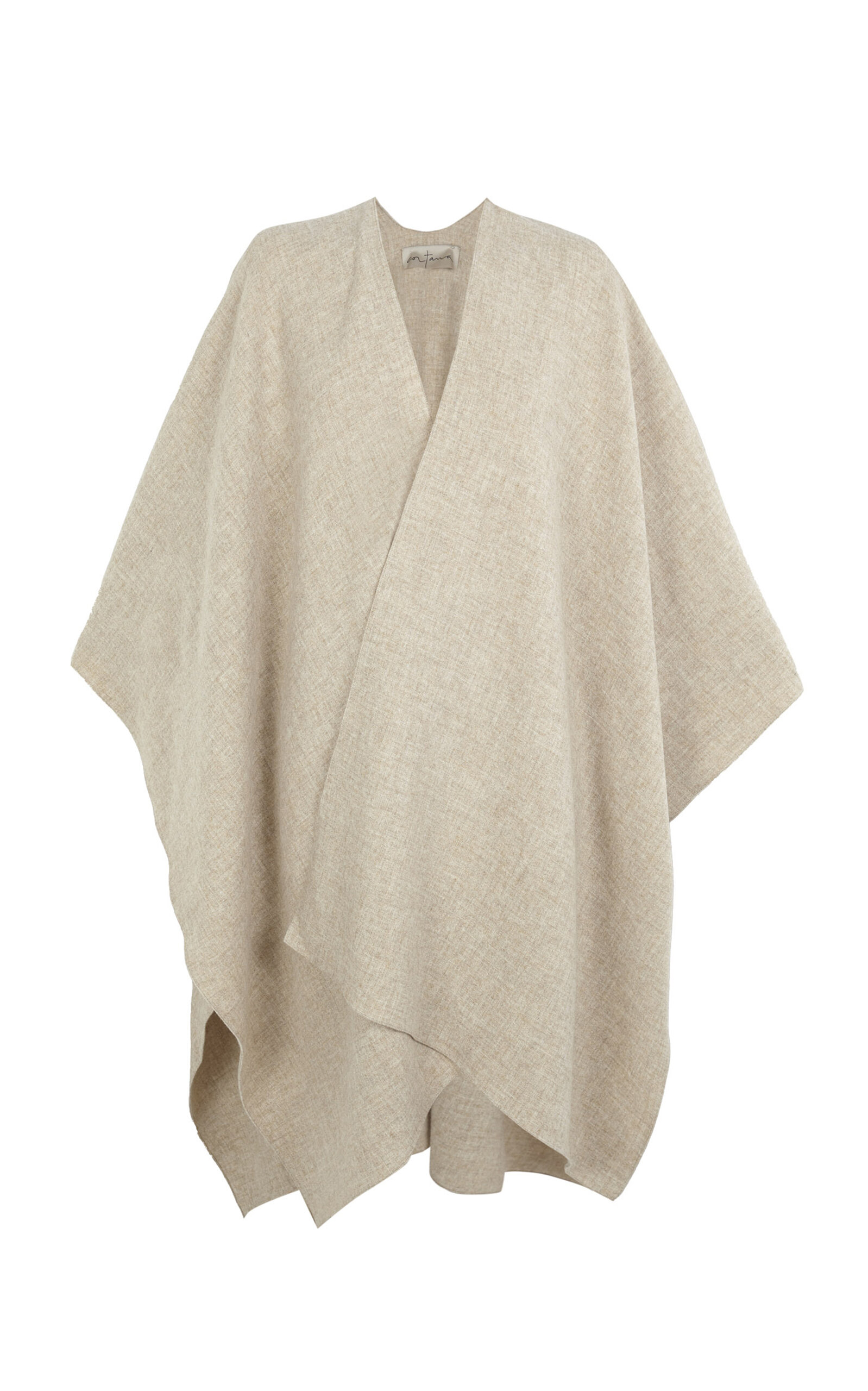 Cortana Asymmetrical Wool Poncho Coat