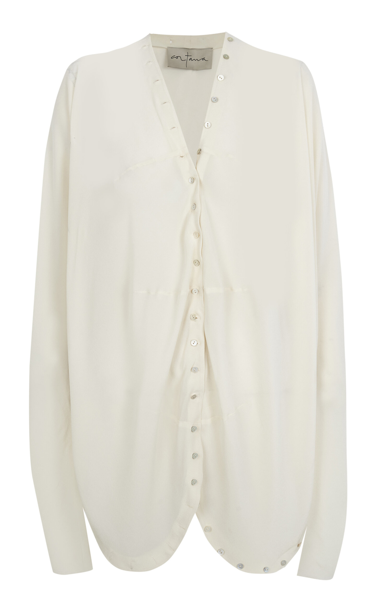 Cortana Piano Silk Button-Down Shirt