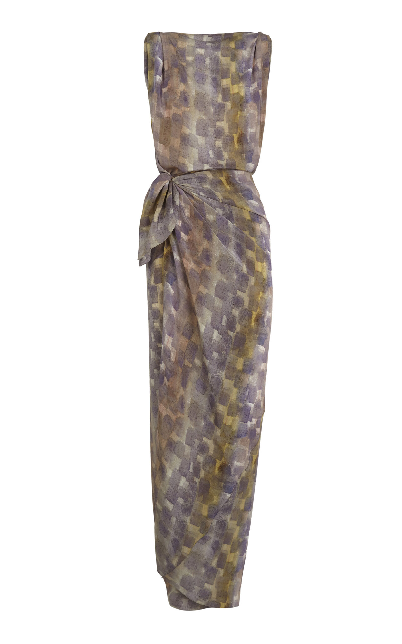 Knot Silk Wrap Maxi Dress