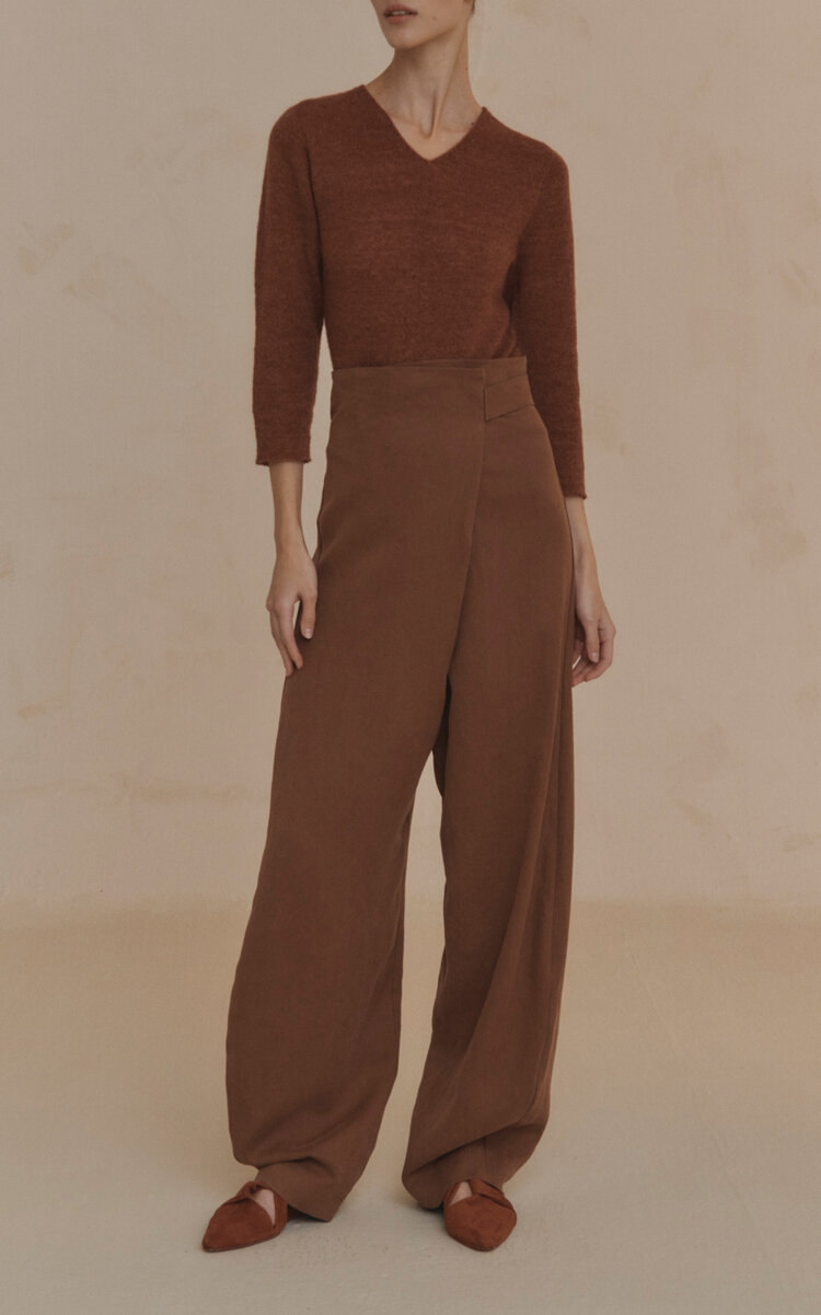 Hana Alpaca-Blend V-Neck Top
