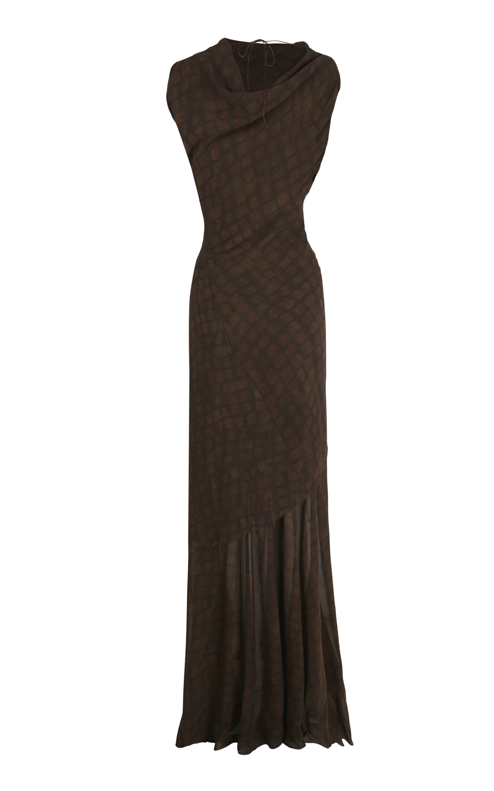 Copal Silk Ruched Maxi Dress