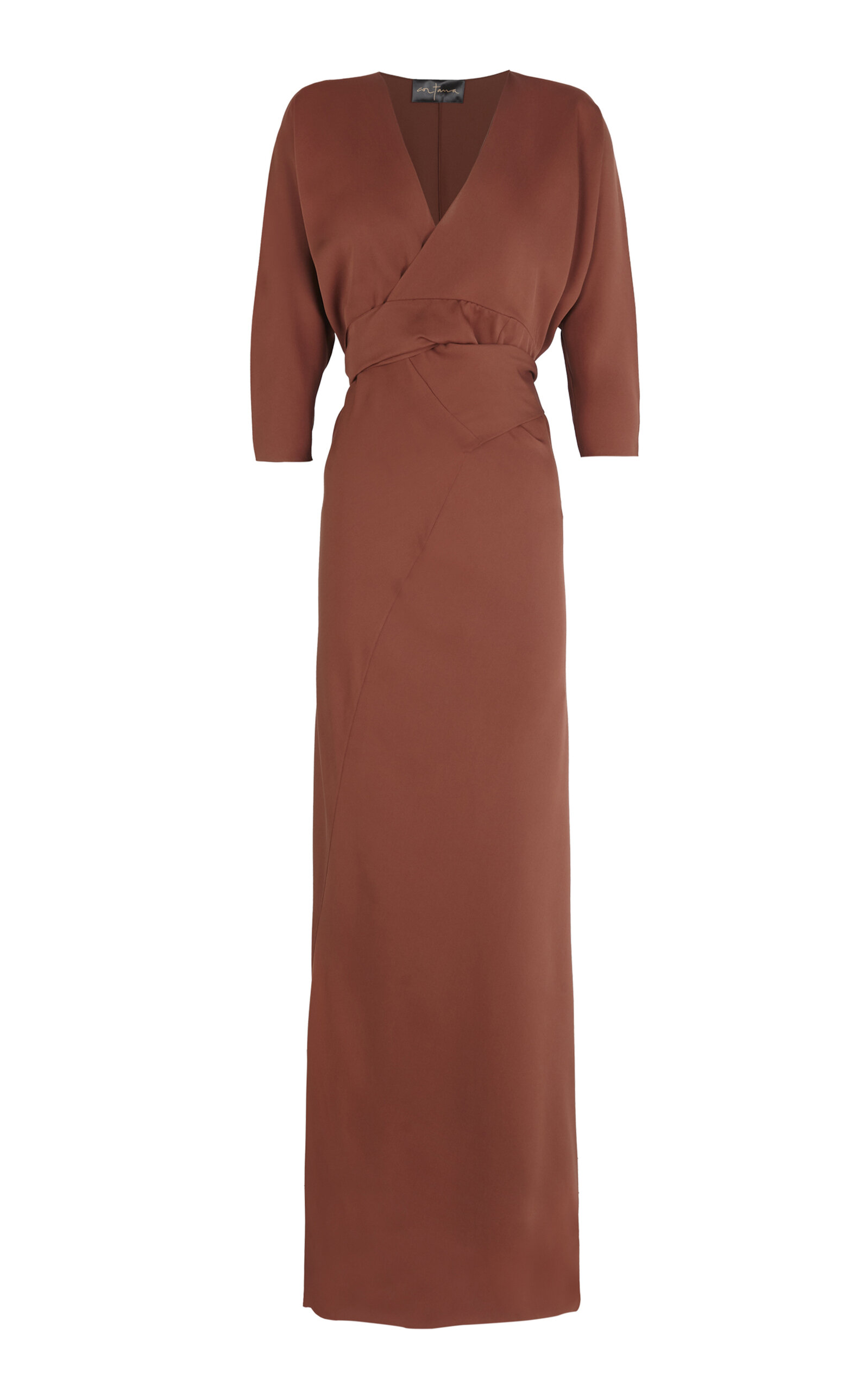 Mara V-Neck Silk Wrap Dress