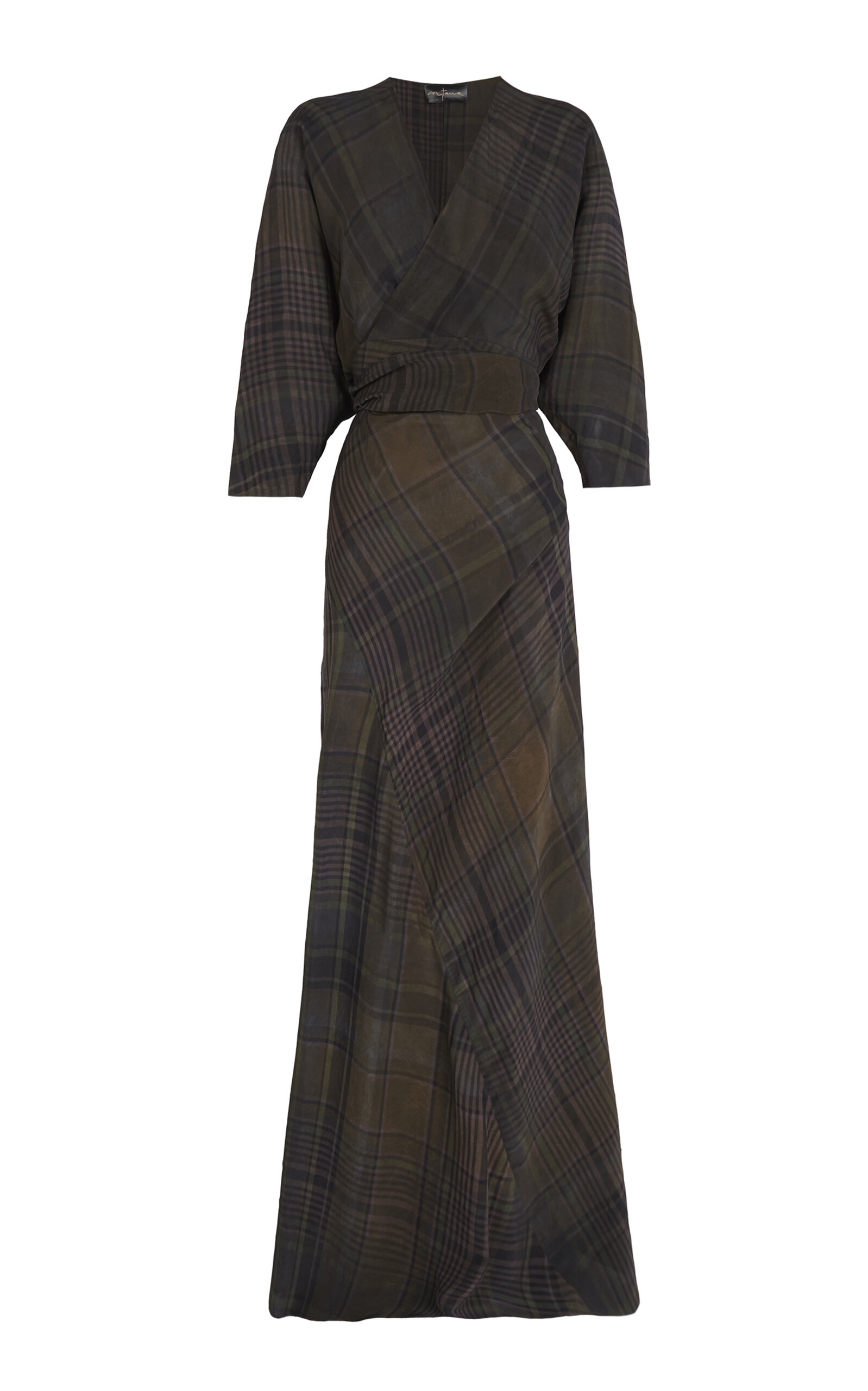Cortana Agate Plaid Wrap Dress - Plaid