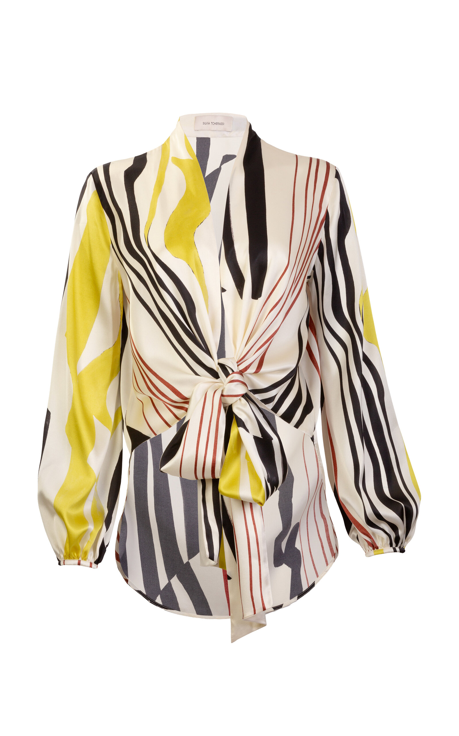 Silvia Tcherassi Honey Silk Top In Multi