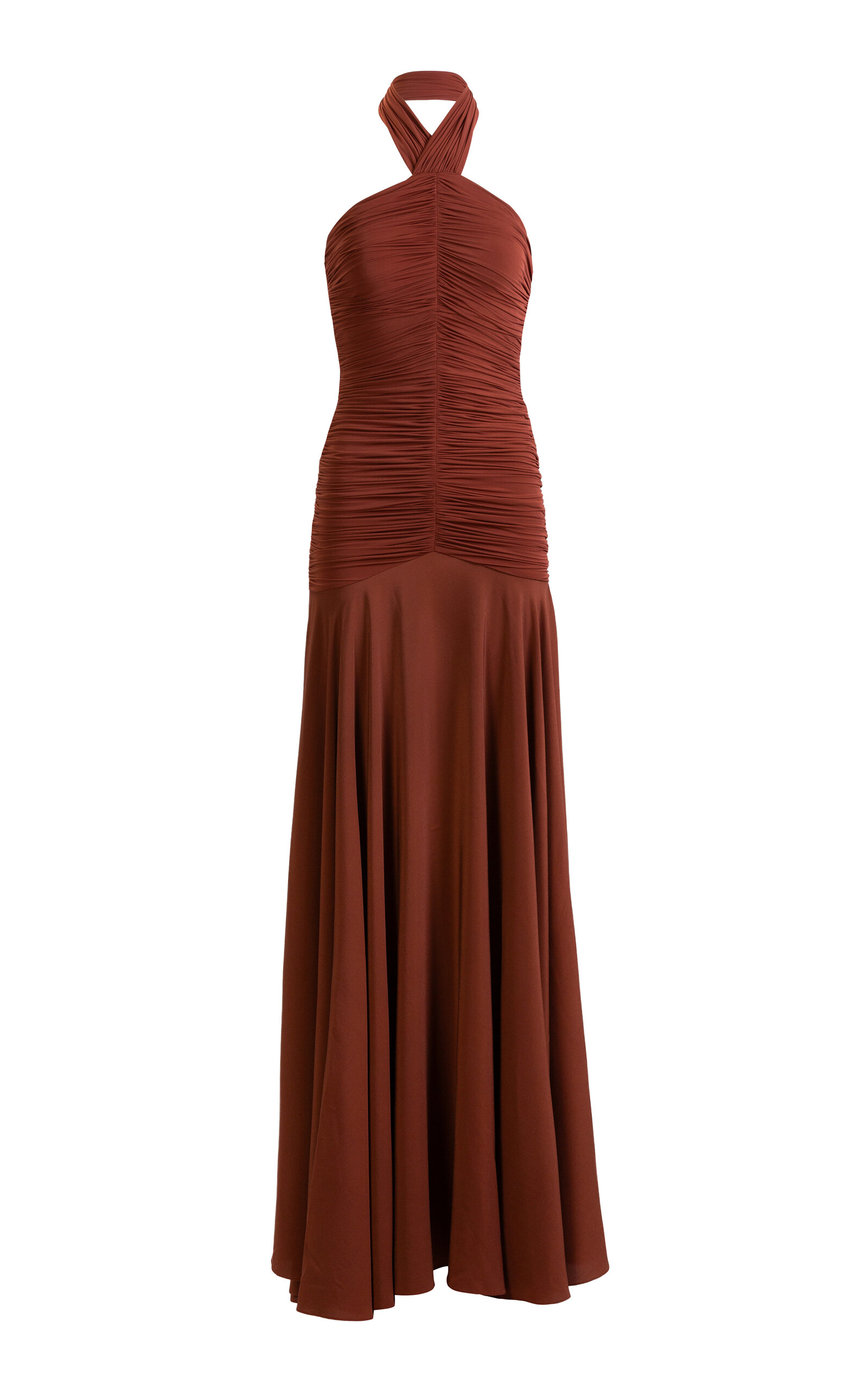 Silvia Tcherassi Moira Silk-Blend Halter Maxi Dress