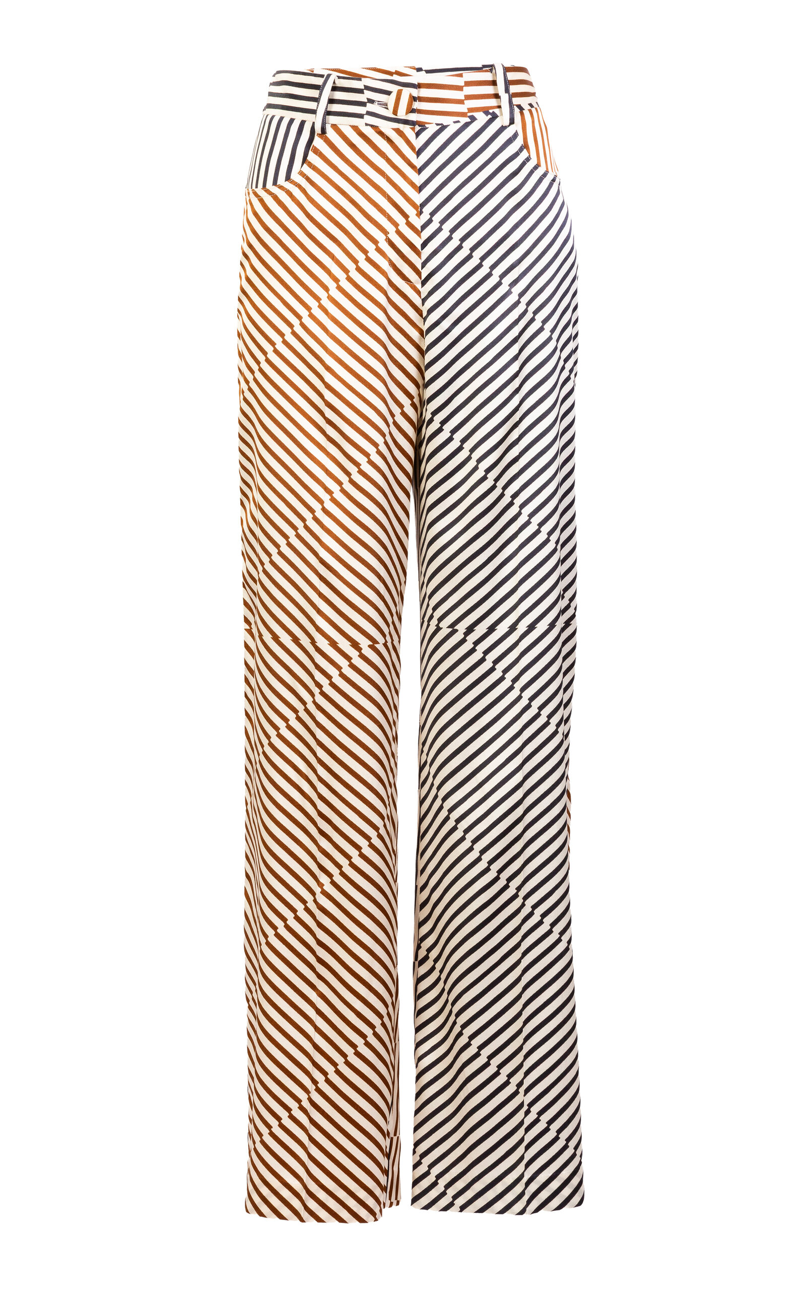 Silvia Tcherassi Emine Silk Wide Leg Pants In Multi