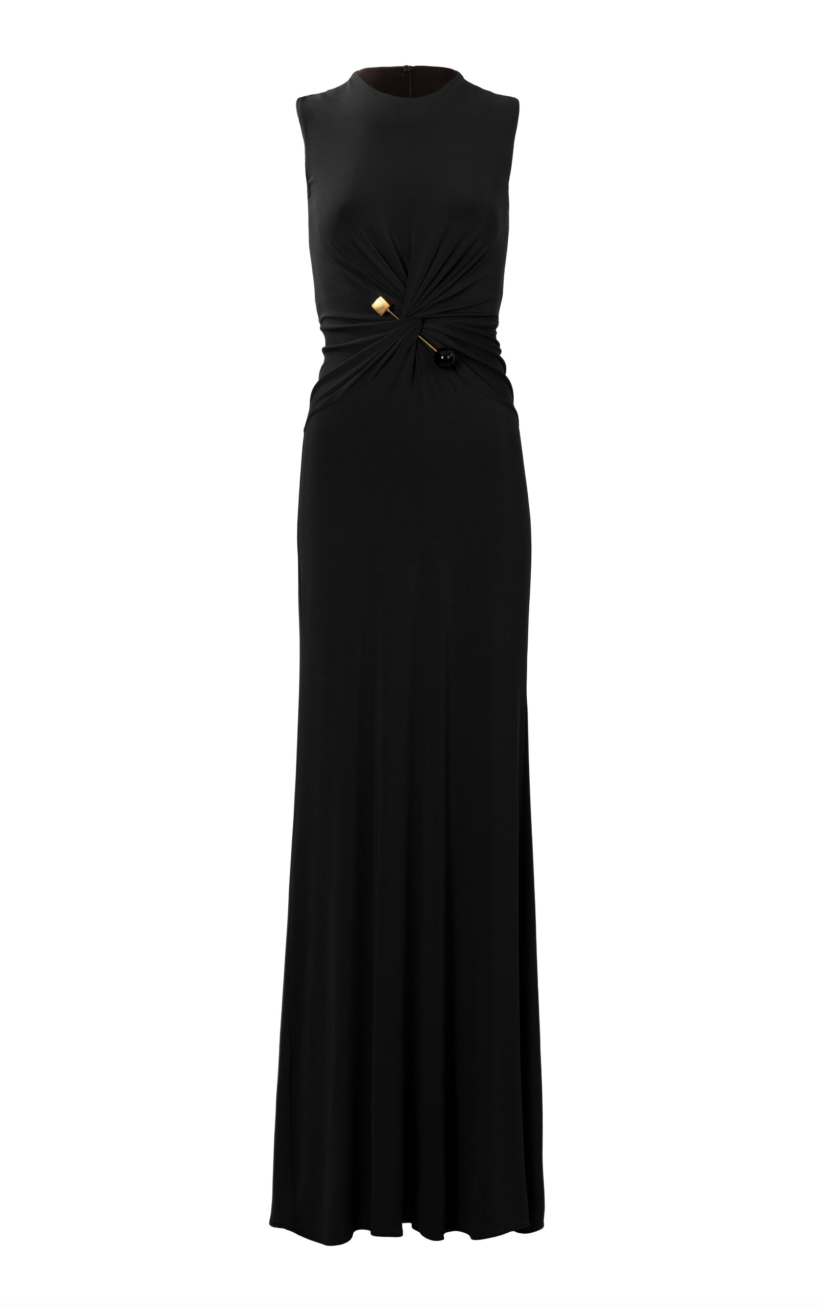 Silvia Tcherassi Nala Gathered Maxi Dress In Black