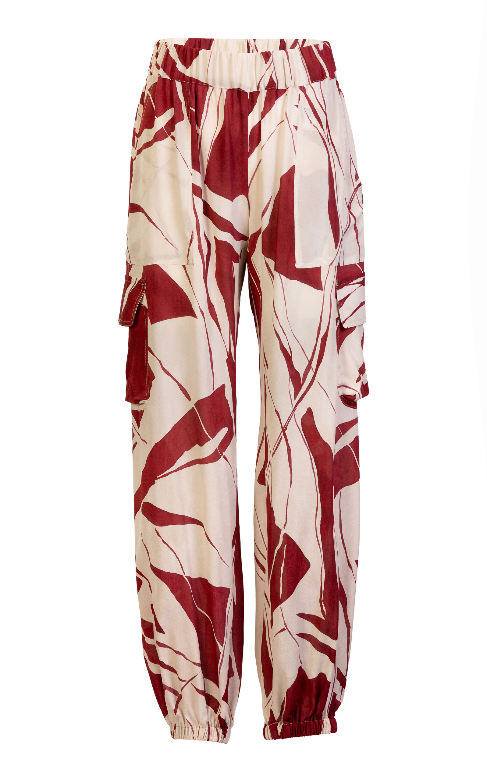 Silvia Tcherassi Jess Abstract Cotton Pants In Gray