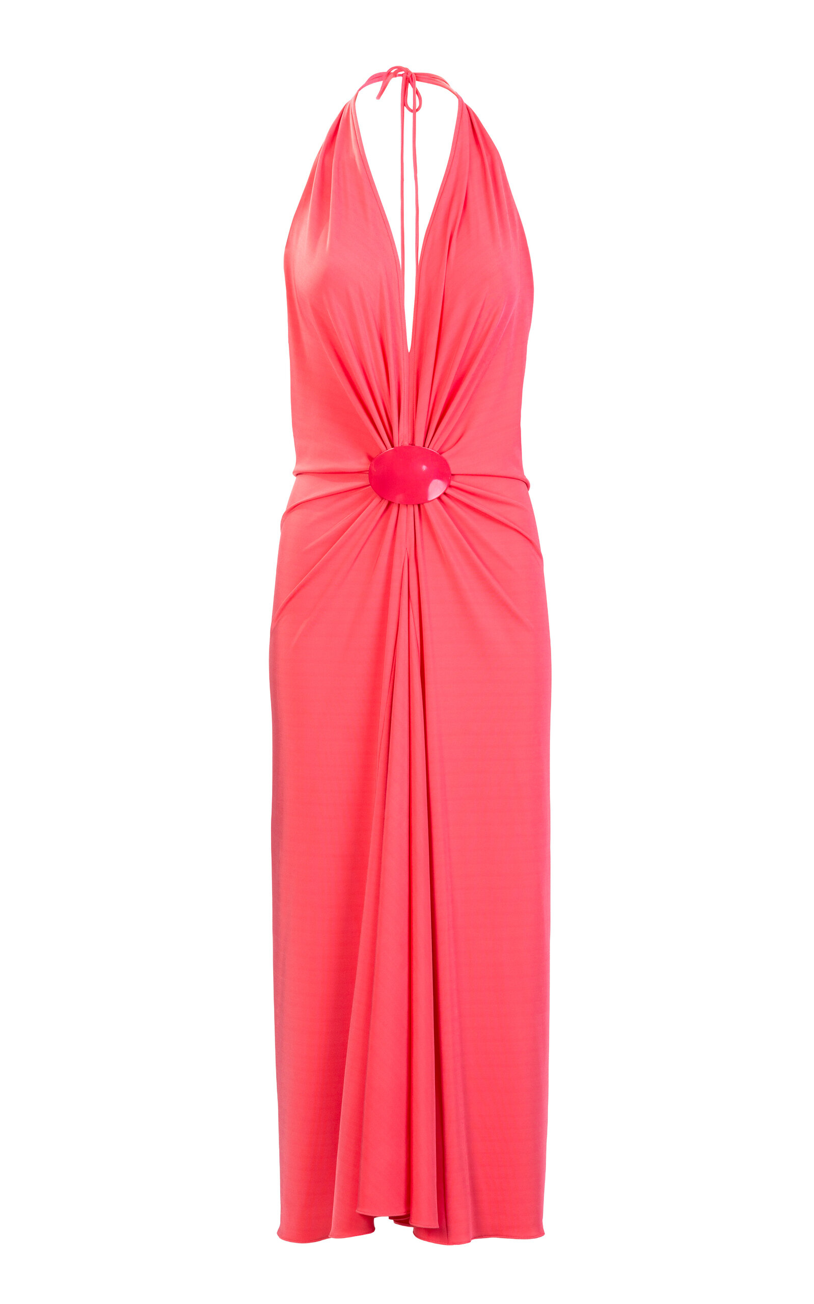 Silvia Tcherassi Veracruz Gathered Jersey Halter Midi Dress