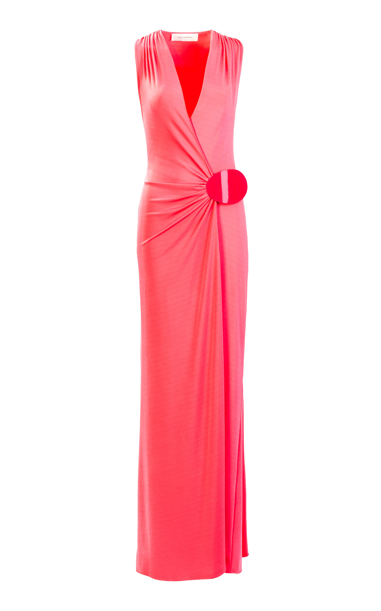 Silvia Tcherassi Fadila Gathered Maxi Dress In Red