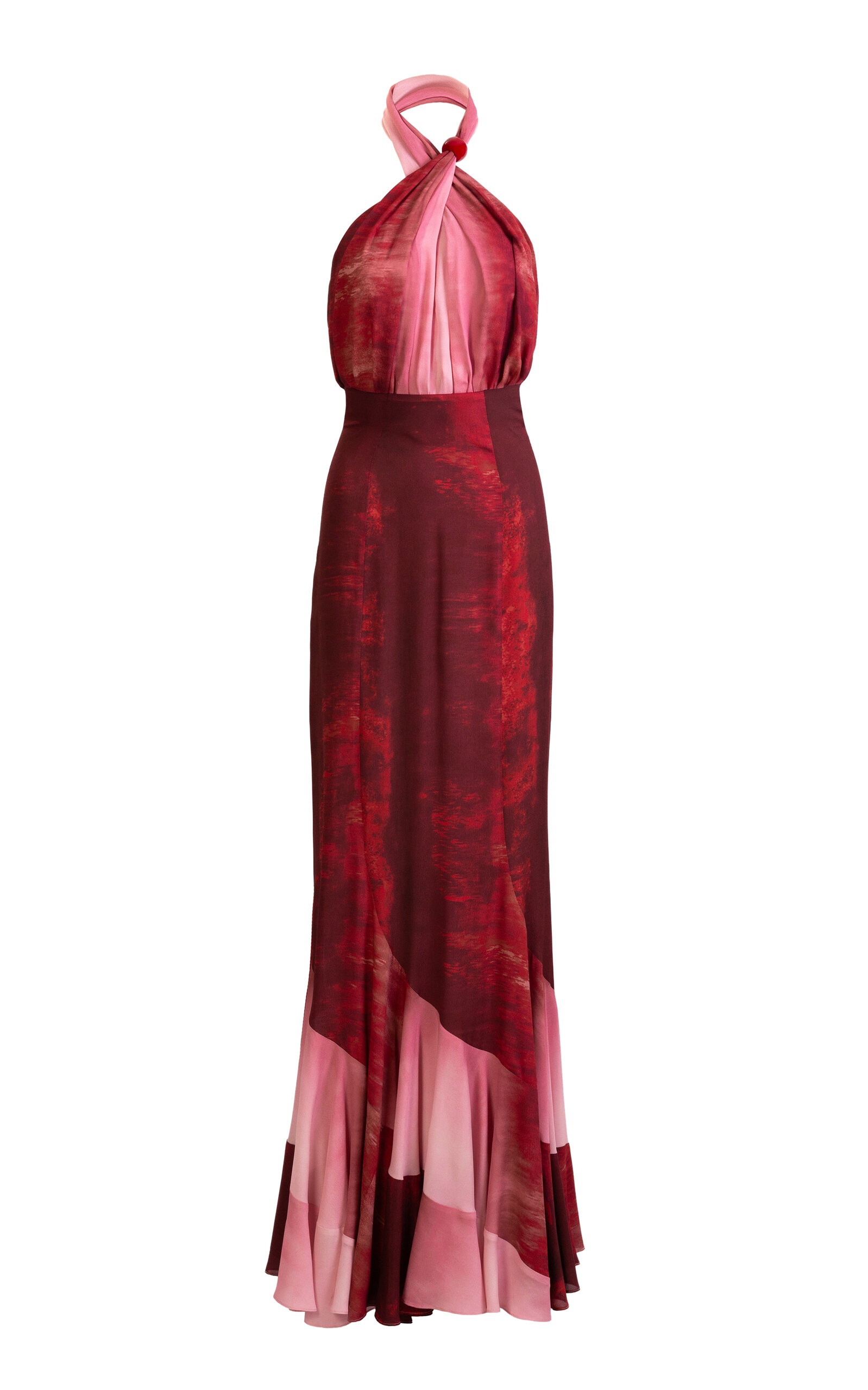 Silvia Tcherassi Raisa Halter Maxi Dress In Red