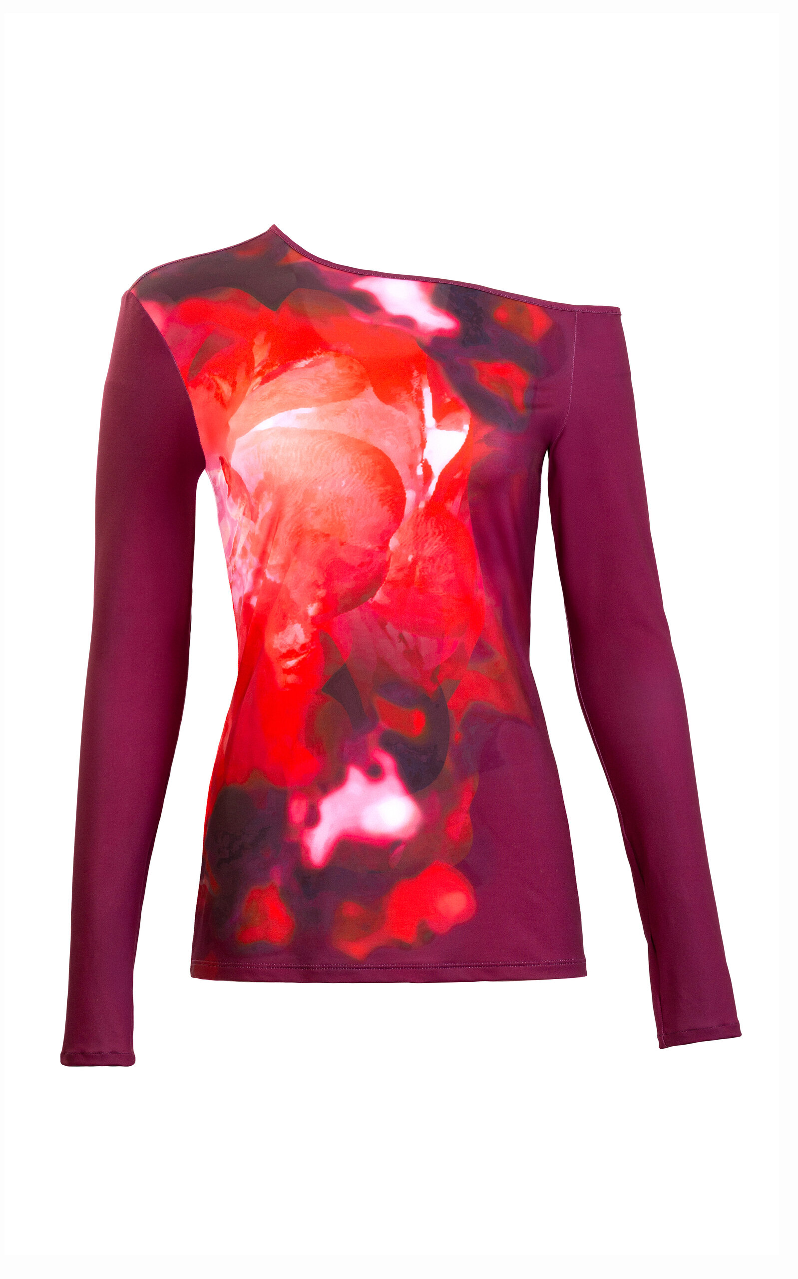 Silvia Tcherassi Sabra Asymmetric Floral Jersey Top - Women's Clothing