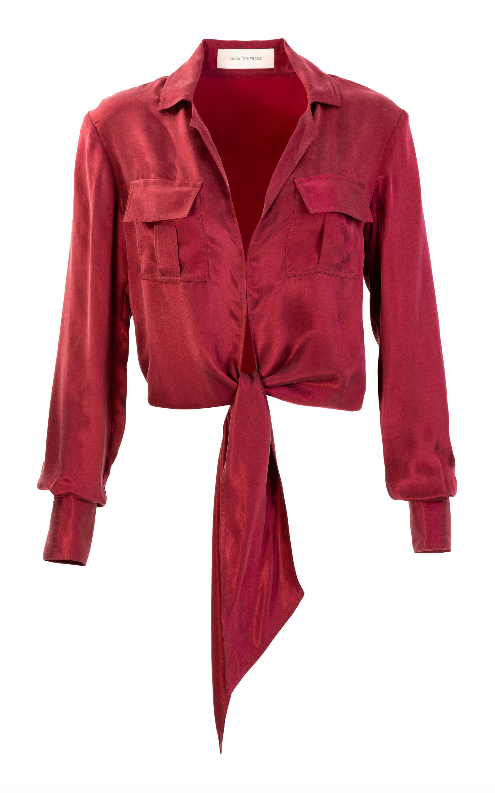 Silvia Tcherassi Caserta Twisted Top In Red