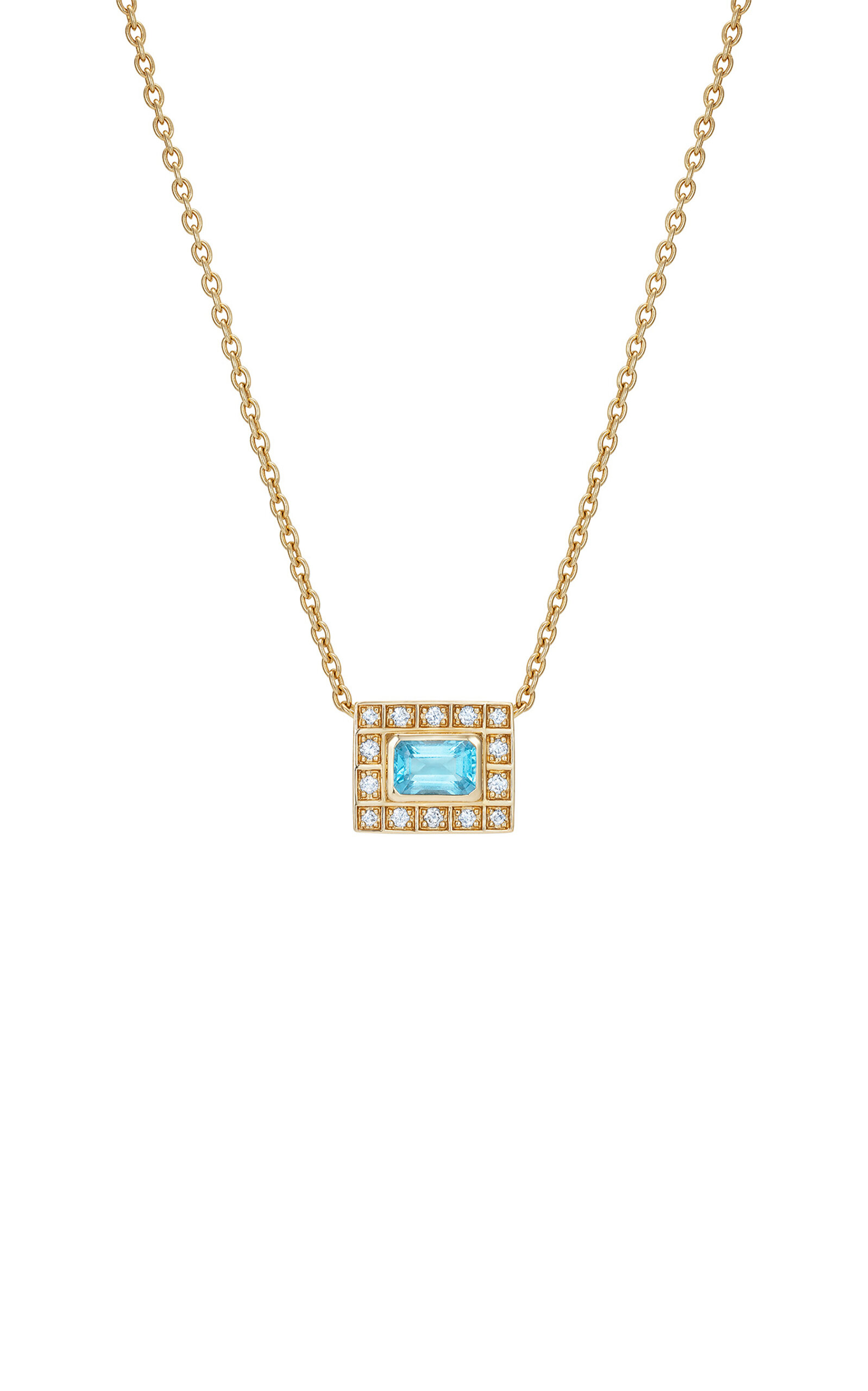 Let’s Play Chess 14K Yellow Gold Topaz Necklace