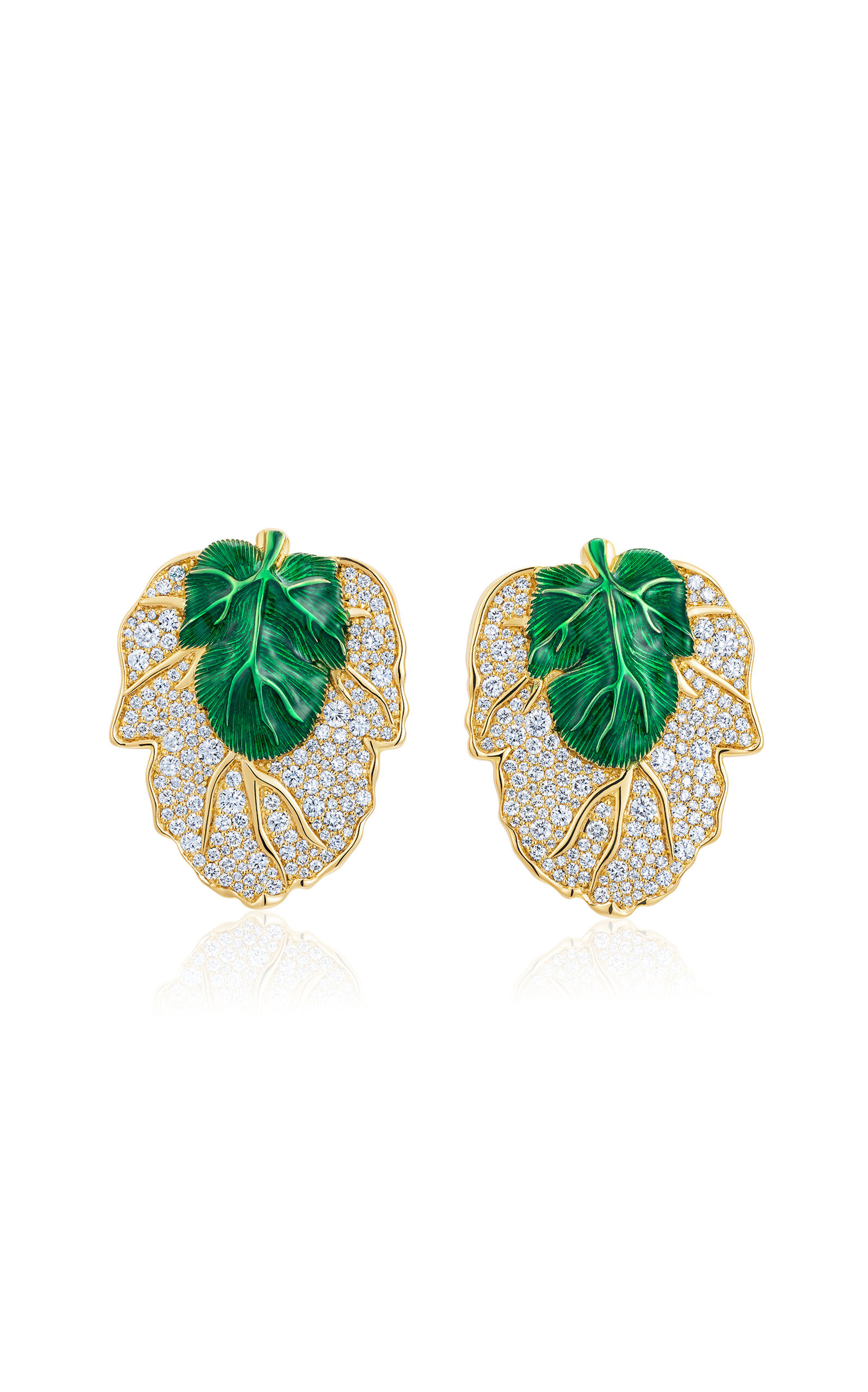 Hide n Seek 18K Yellow Gold Diamond Ready 2 Lead On Earrings