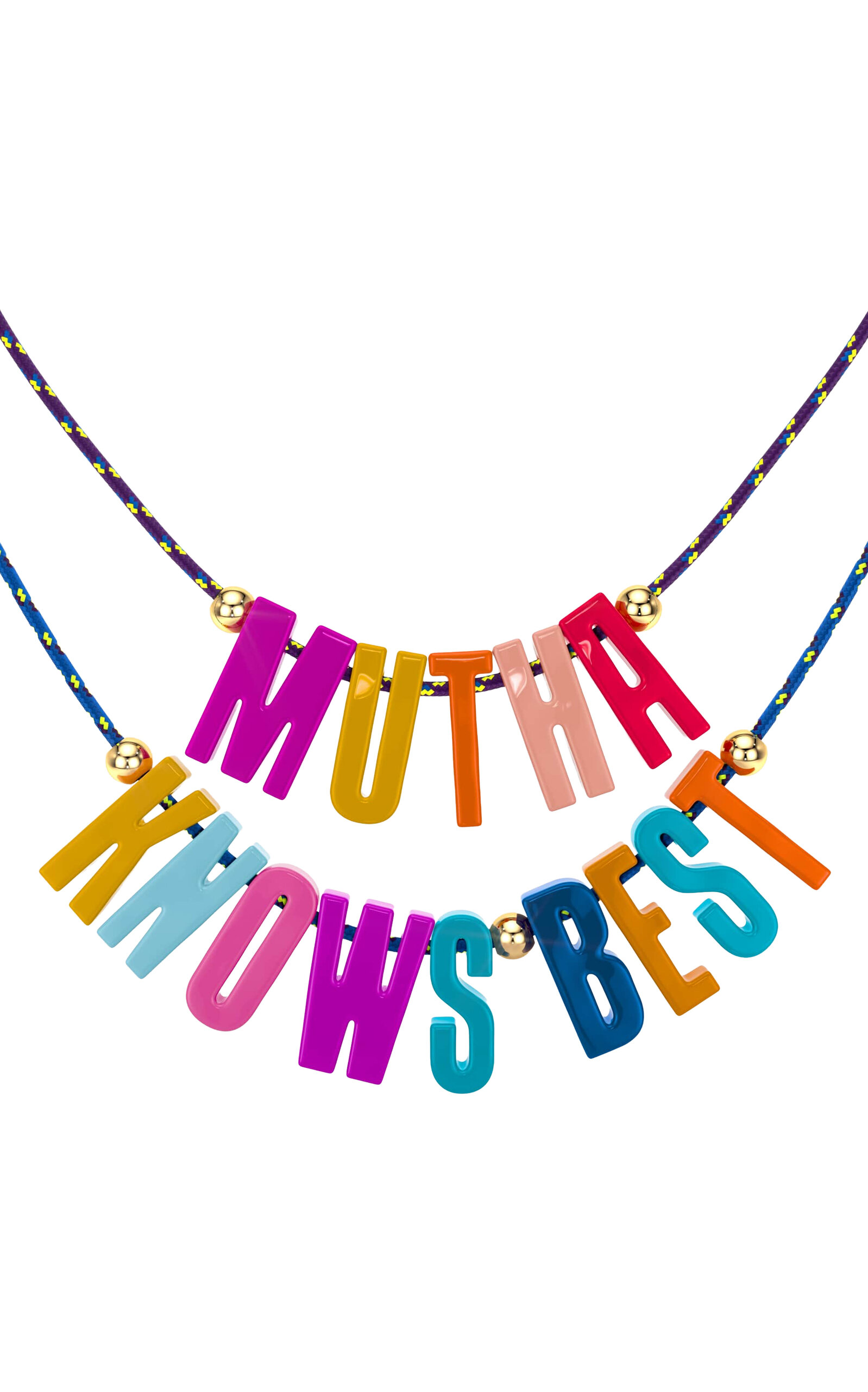 9k Yellow Gold Muther Knows Best' Cord Necklace Set