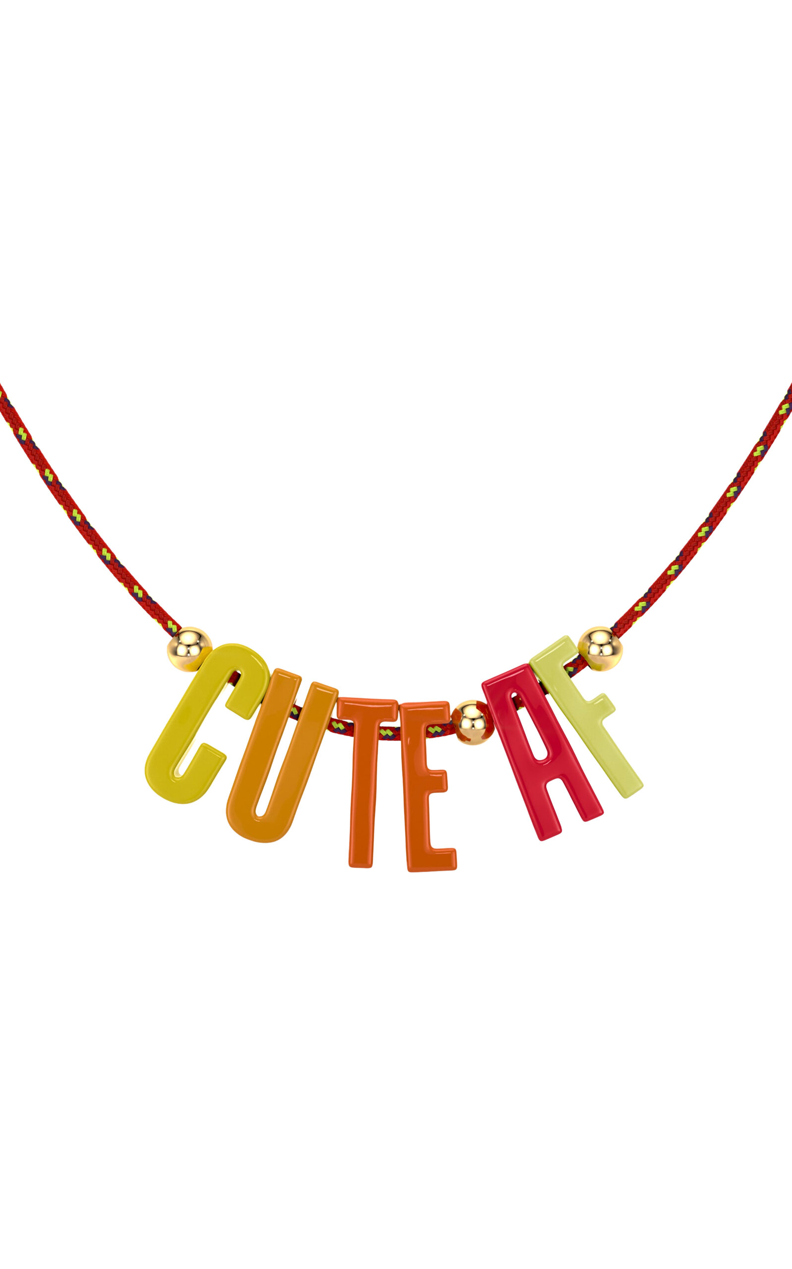 9k Yellow Gold Cute Af' Cord Necklace