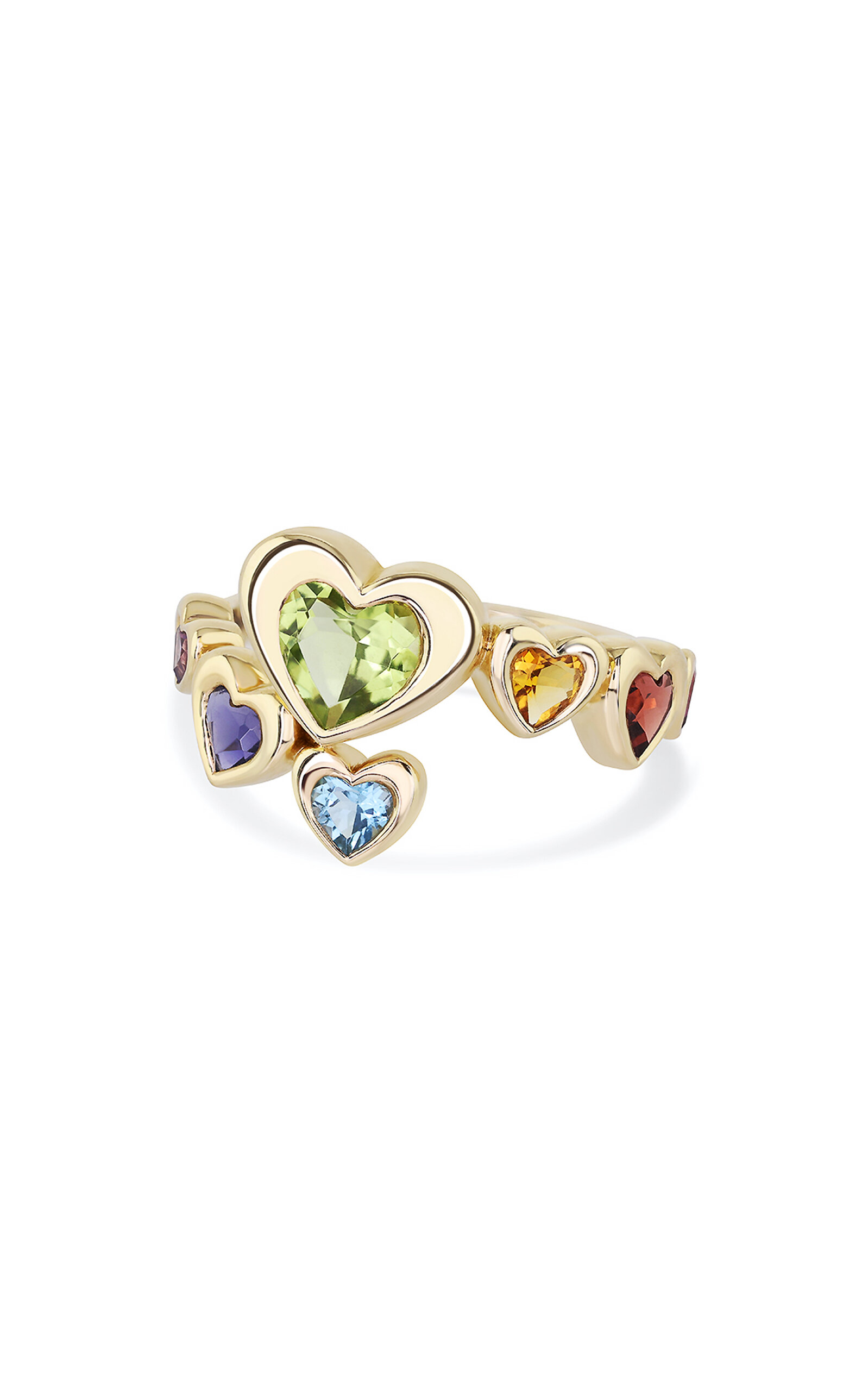 Roxanne First 14k Yellow Gold Mini Twisted Heart Stack Ring