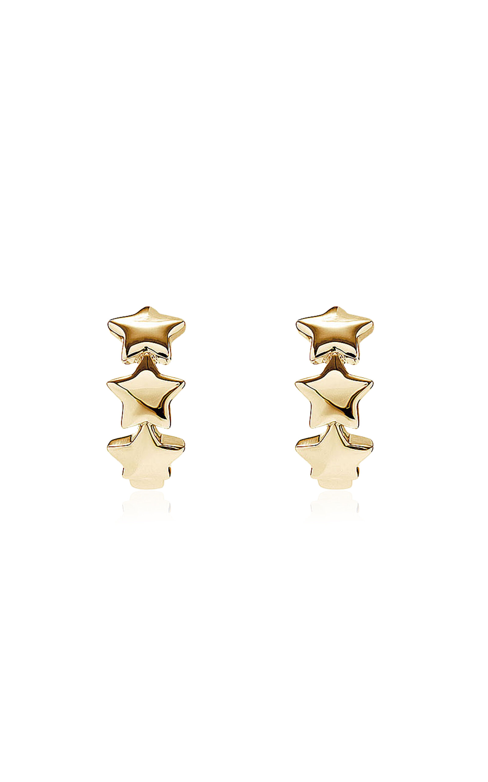 14k Yellow Gold Gold Starry Night Hoop Earrings