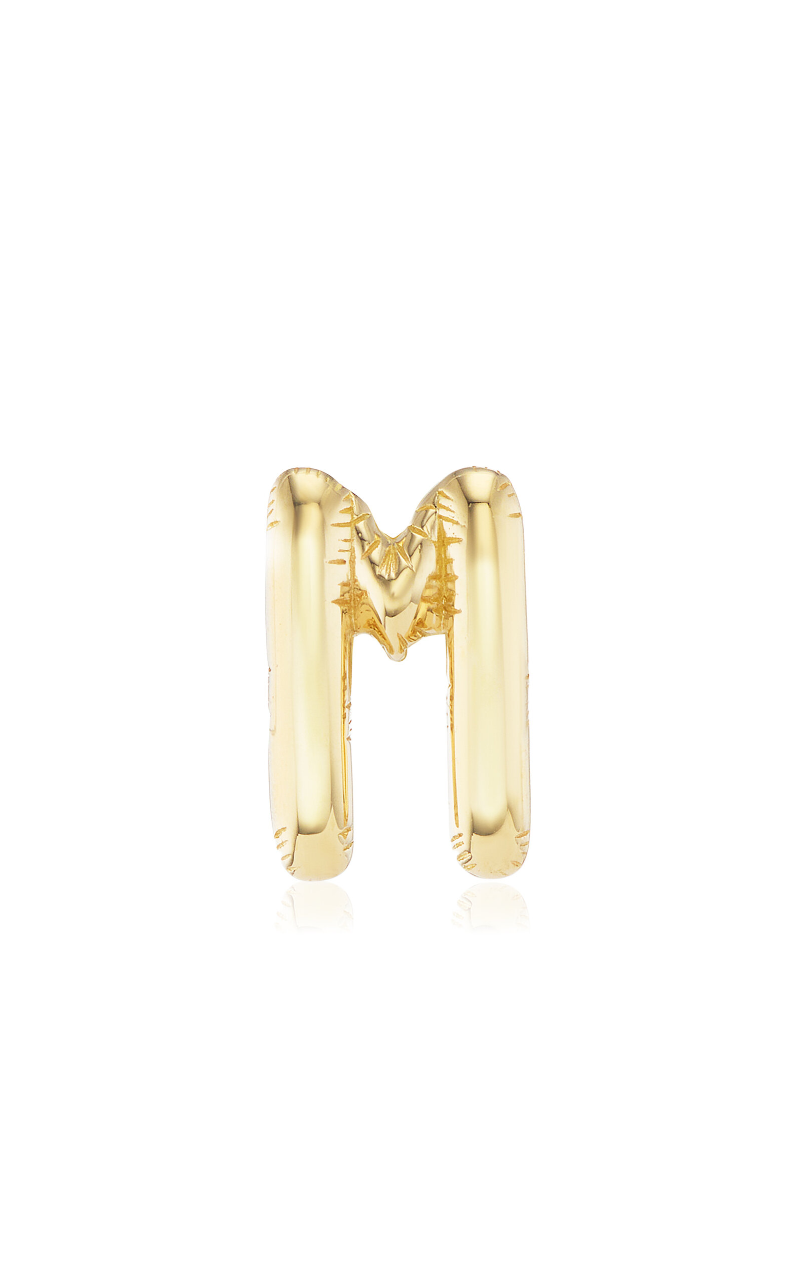 14k Yellow Gold Mini Balloon Letter Single Stud