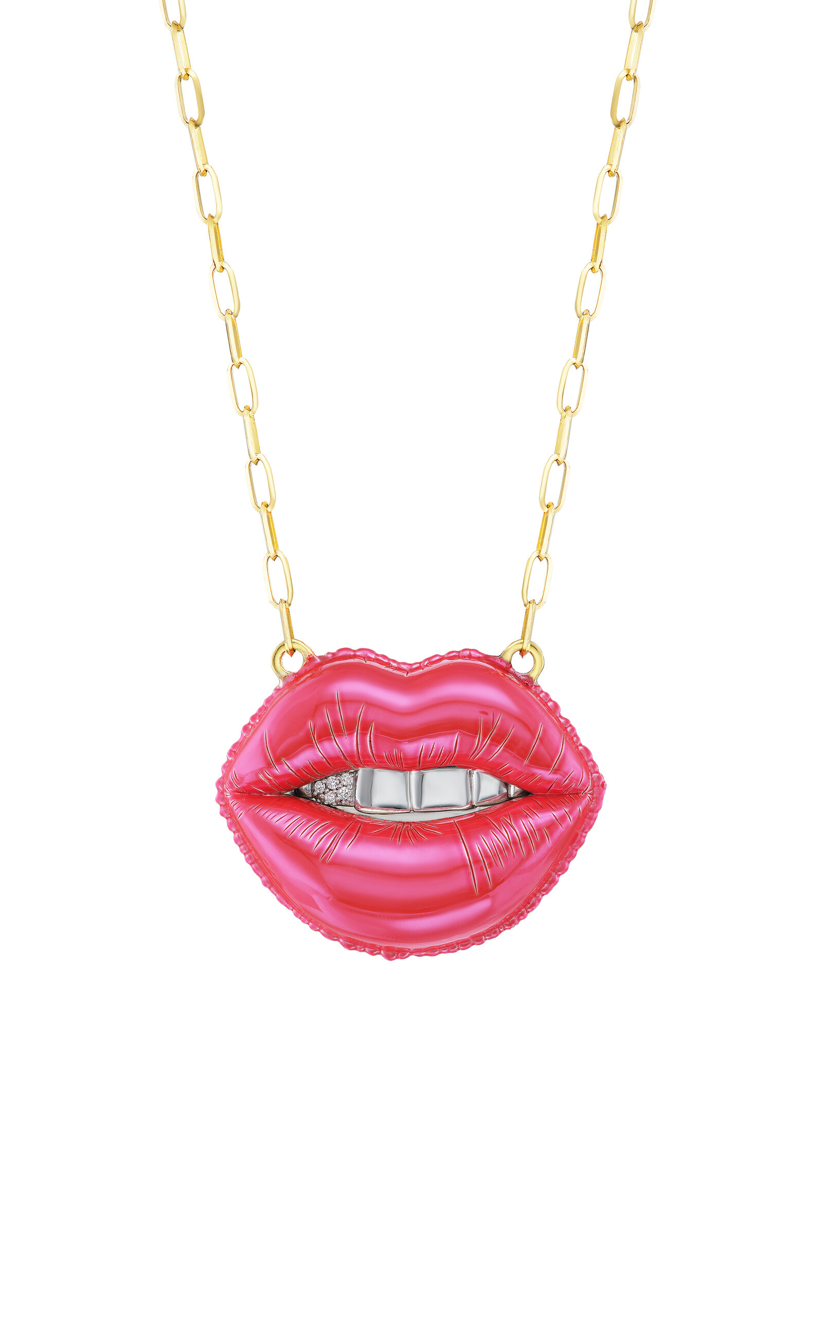 14k Yellow Gold Mouthpiece Necklace