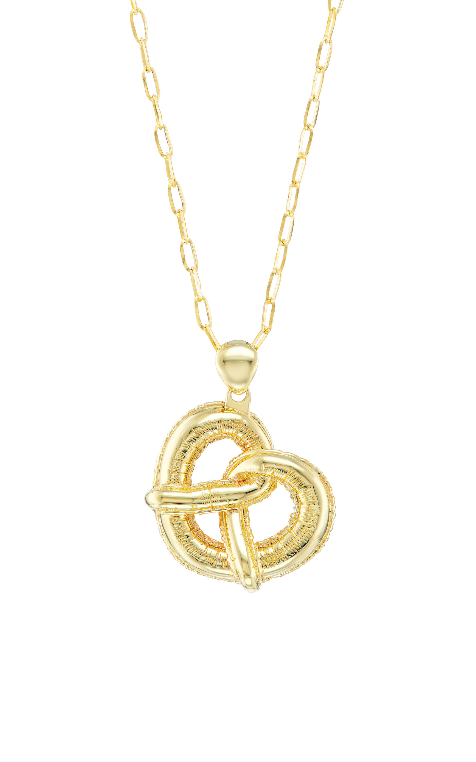 14k Yellow Gold NYC Street Pretzel Necklace