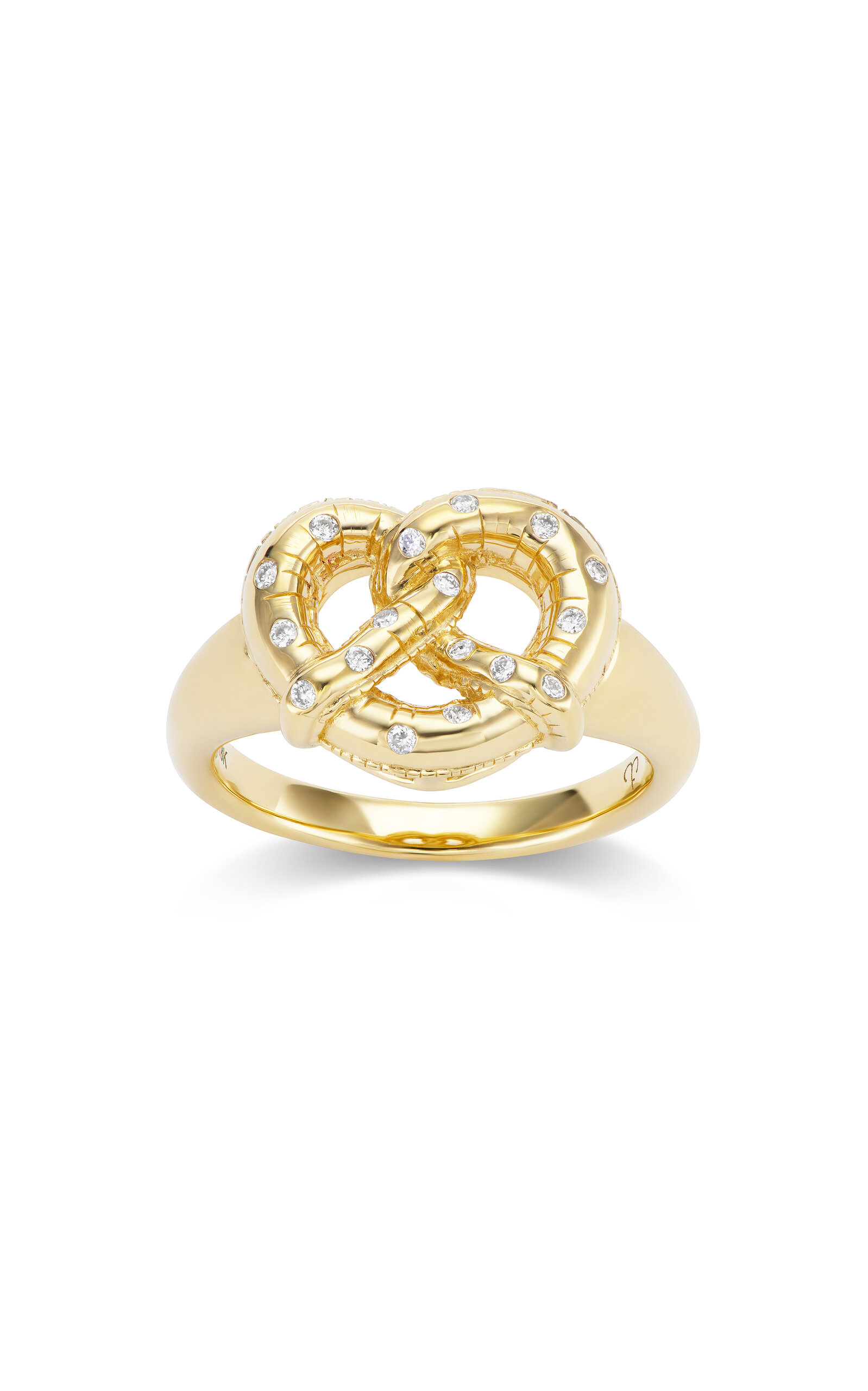 14k Yellow Gold NYC Street Pretzel Pinky Ring