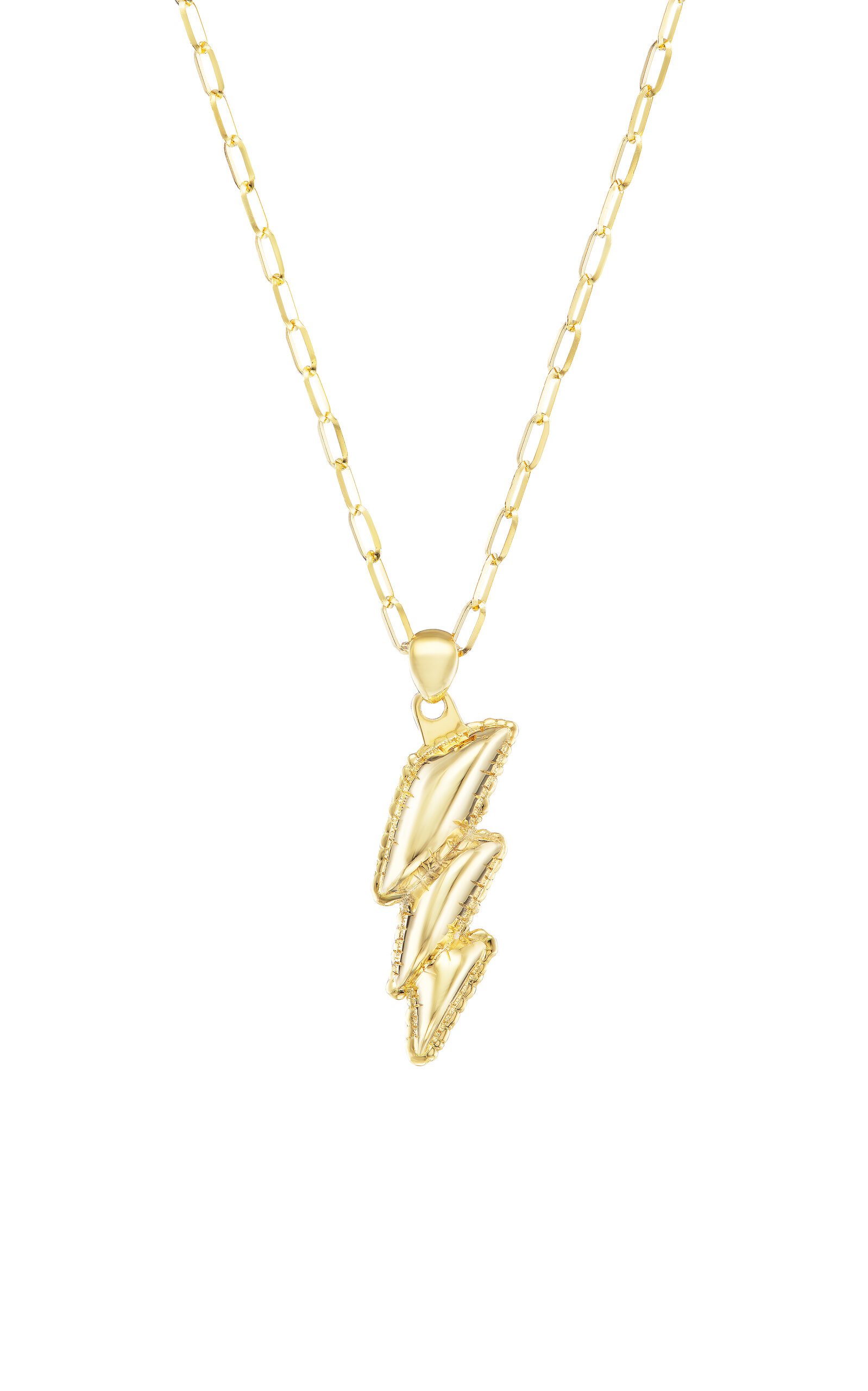 14k Yellow Gold Lightning Bolt Necklace