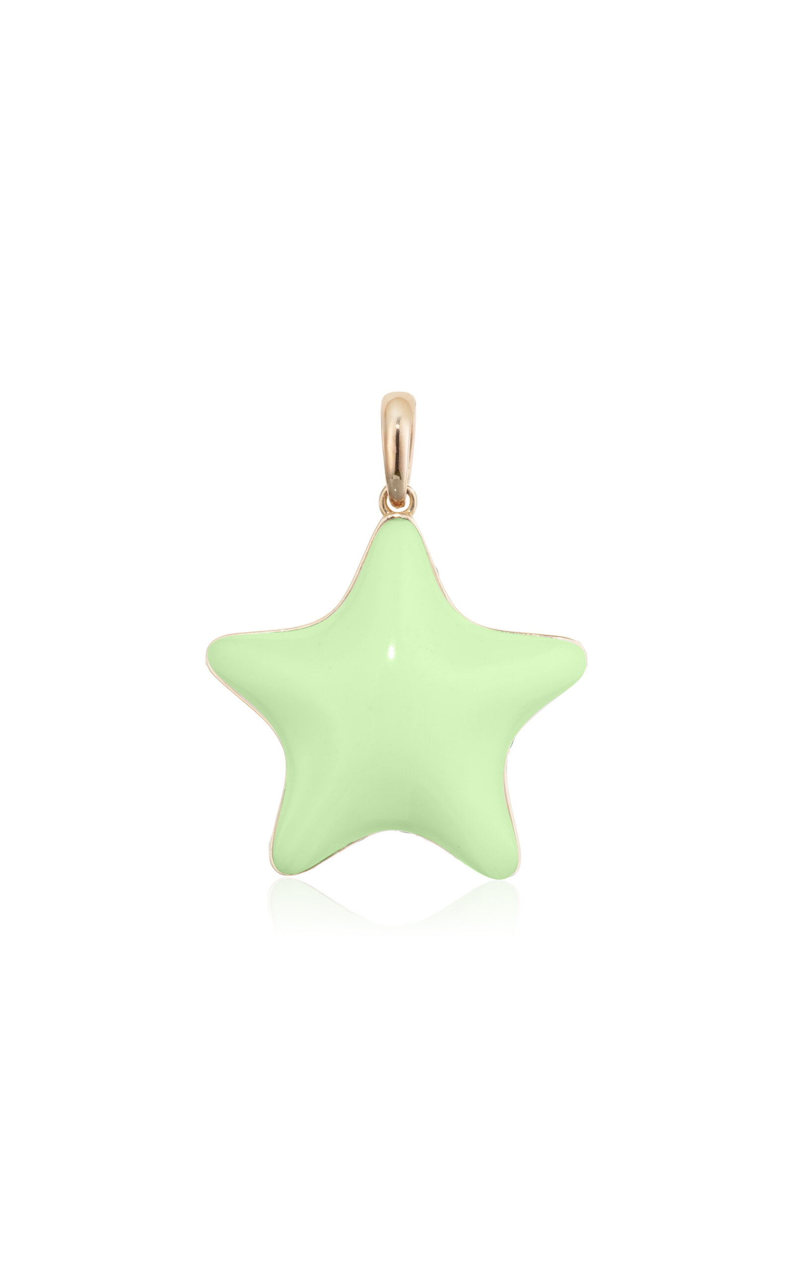 18K Yellow Gold Starfish Green Bubble Pendant