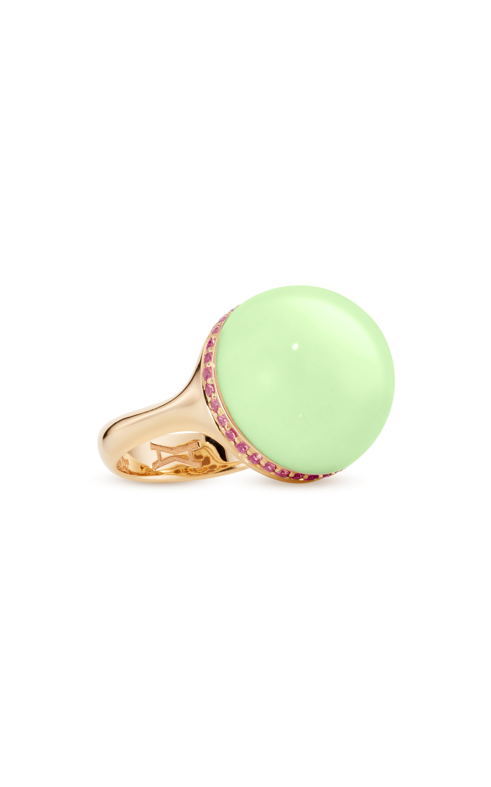 18K Yellow Gold Green Bath Bubble Ring