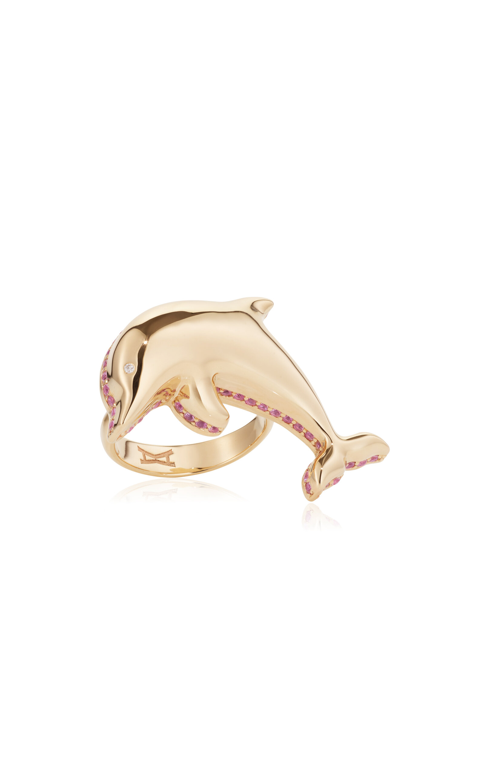 18K Yellow Gold Dolphin Bubble Ring