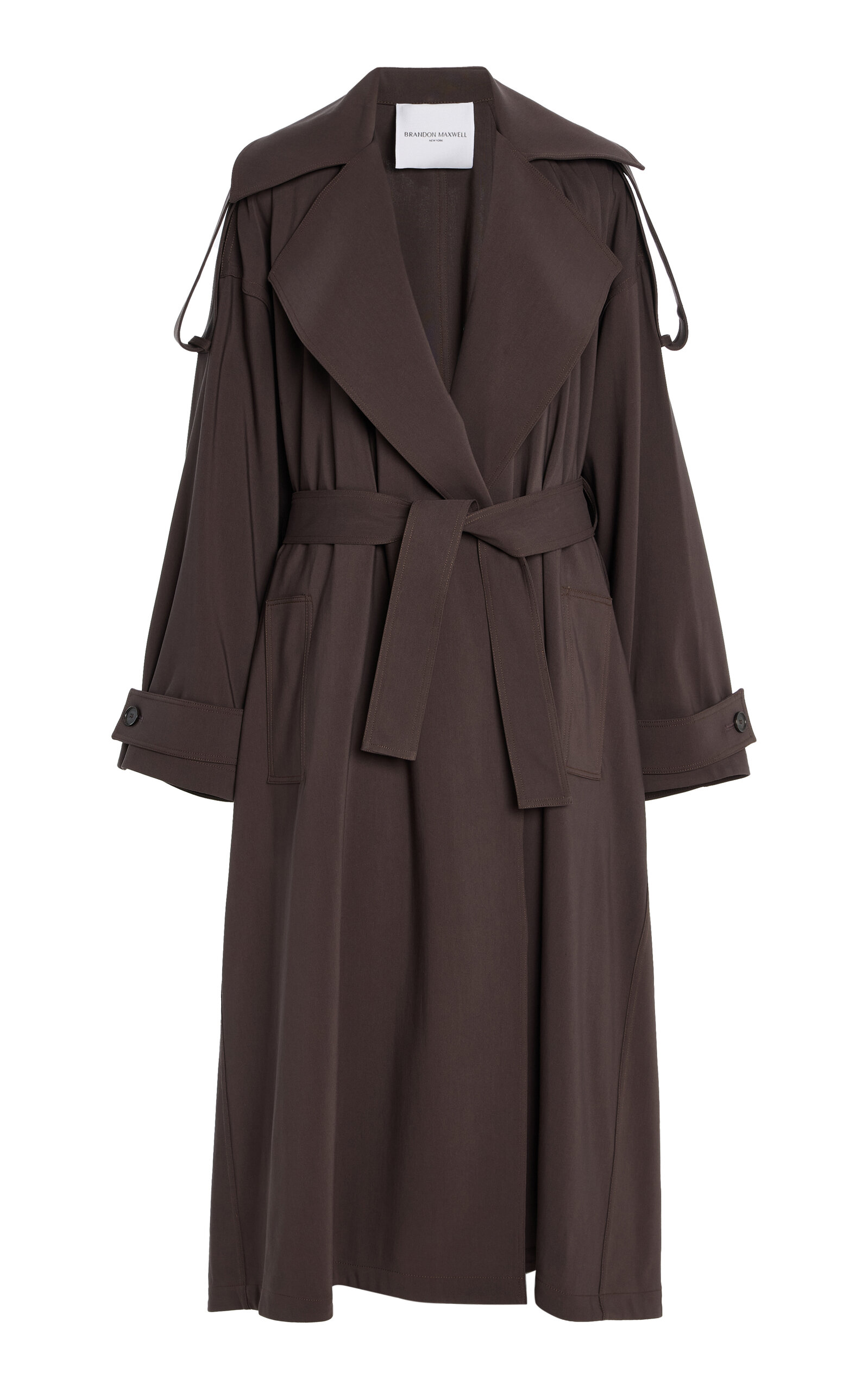 Brandon Maxwell The Tillman Relaxed Twill Trench Coat In Brown
