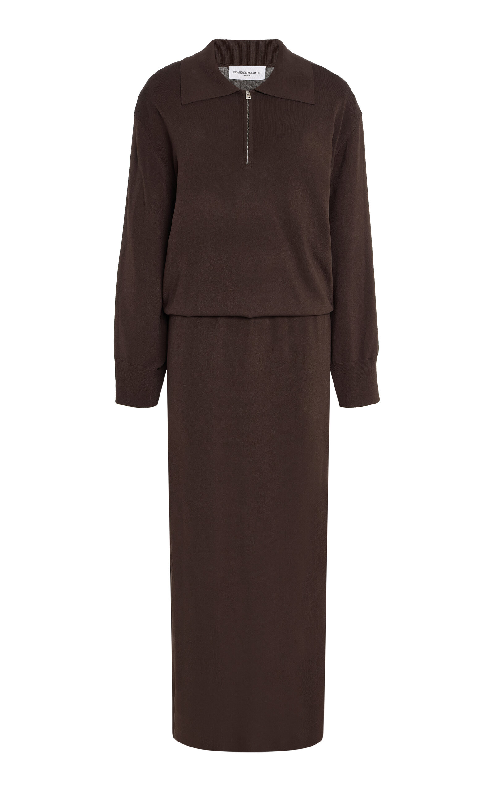 Brandon Maxwell The Sabine Polo Knit Maxi Dress