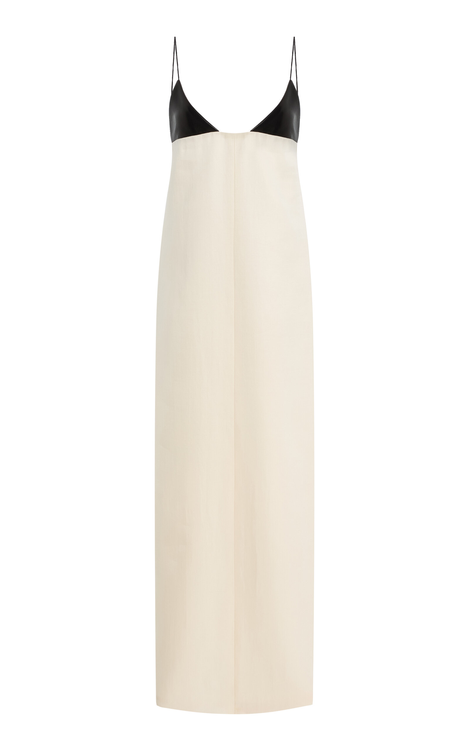 The Bridges Leather-Bra Wool-Blend Maxi Dress