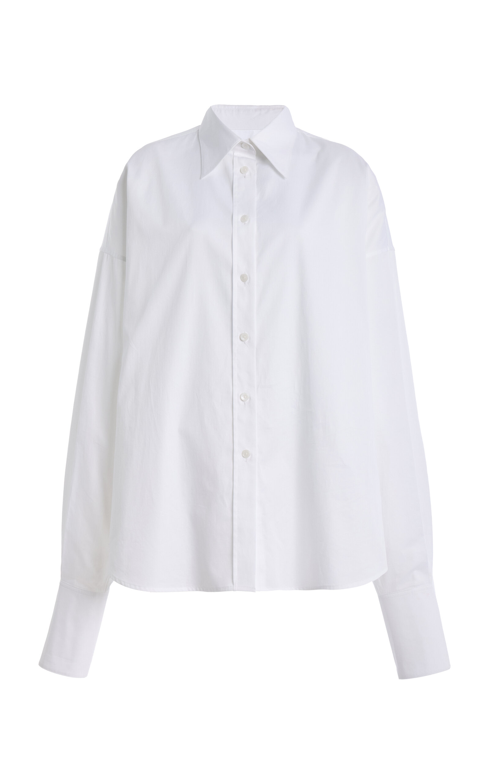 Brandon Maxwell The Harvey Relaxed Satin-Poplin Boyfriend Shirt