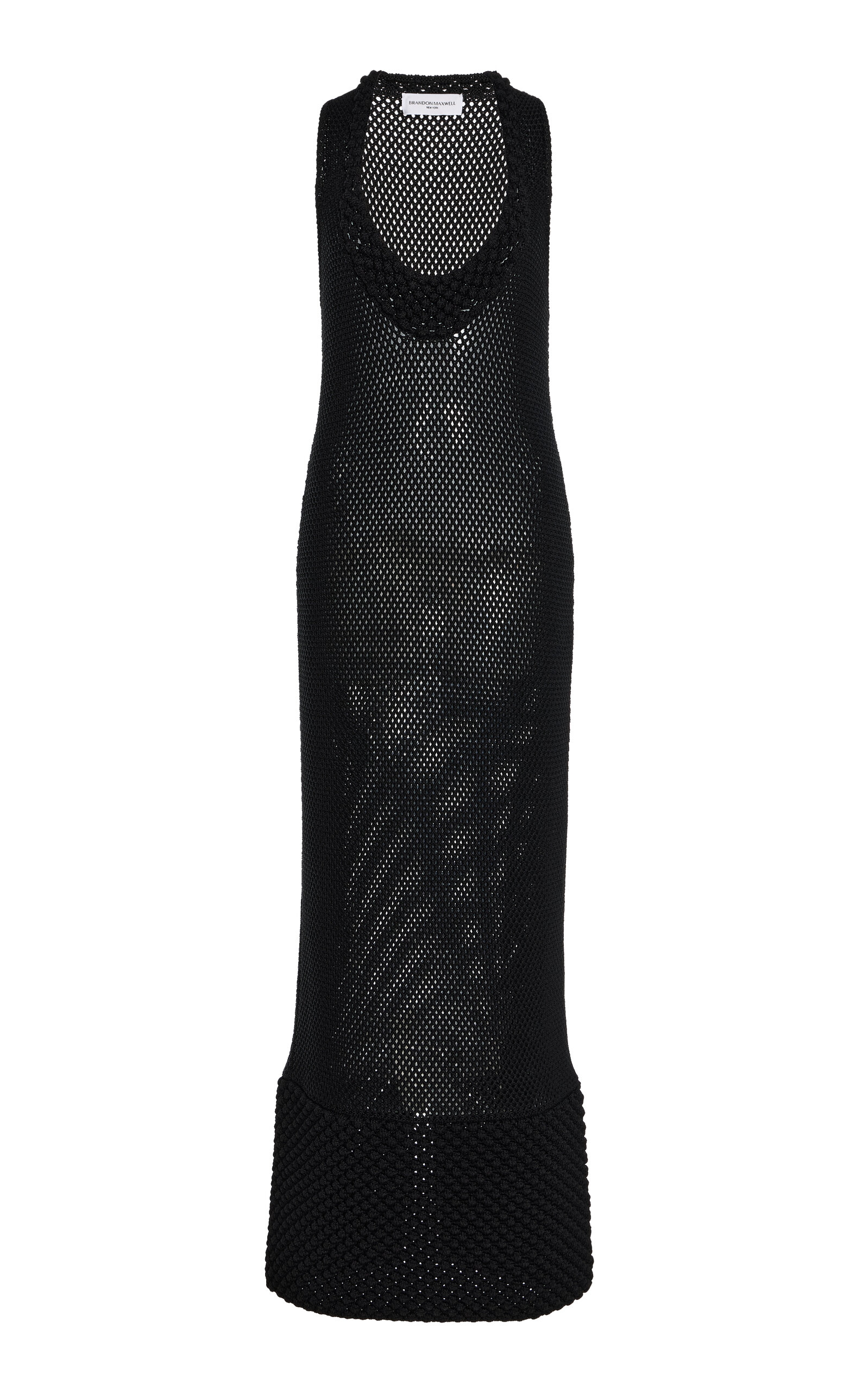 Brandon Maxwell The Lou Lou Open-Knit Maxi Dress