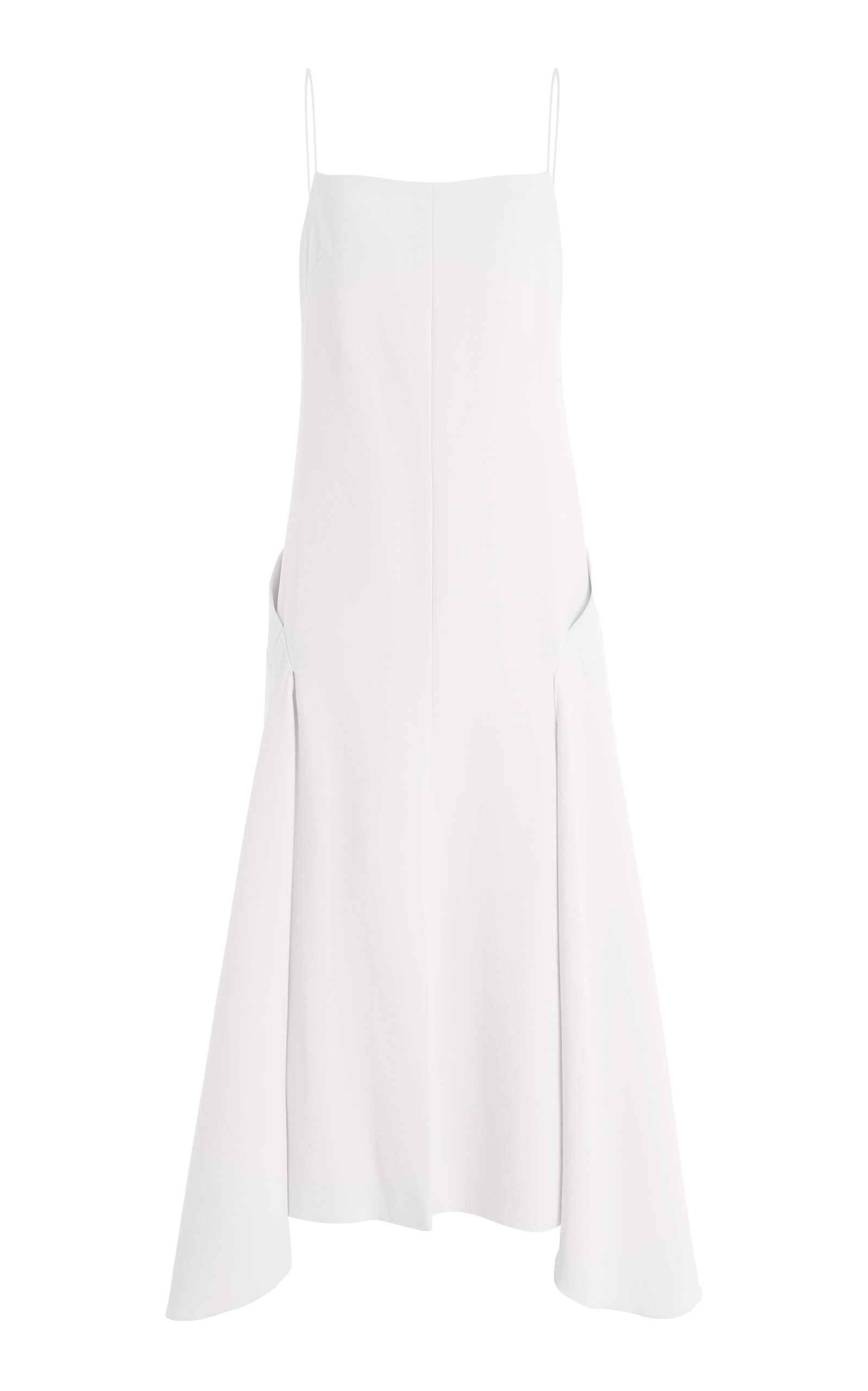 The Darby Cascade-Hem Crepe Midi Dress