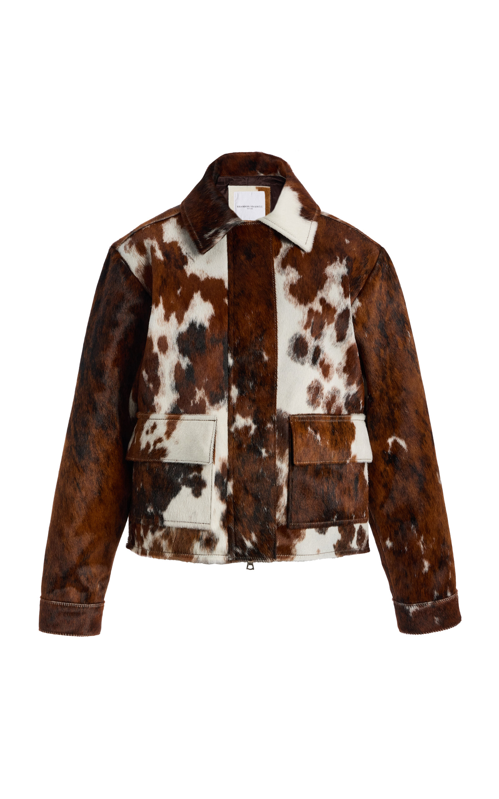 Brandon Maxwell The Blaine Cow-Print Leather Jacket