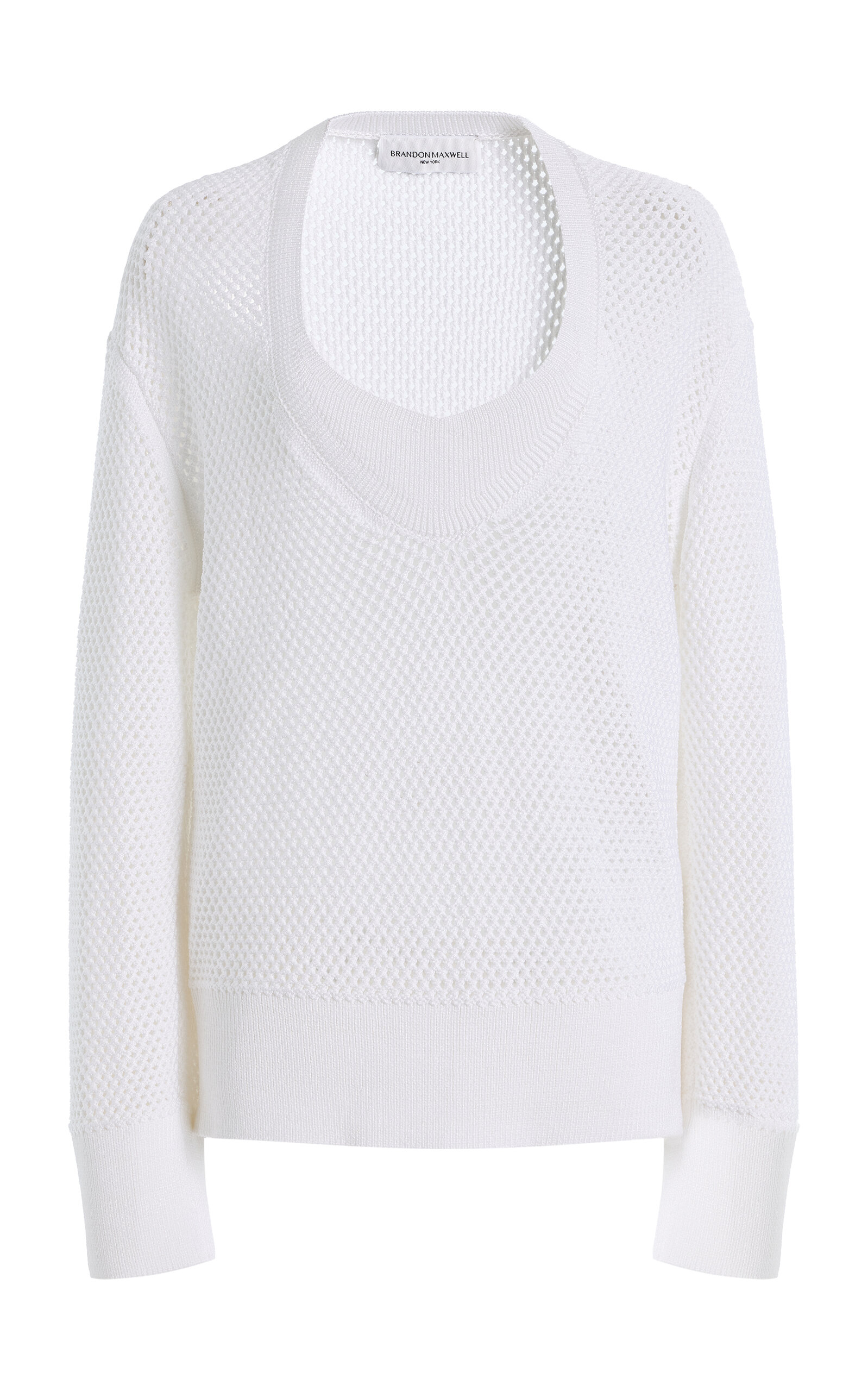 Brandon Maxwell The Jules Open-knit Sweater In White