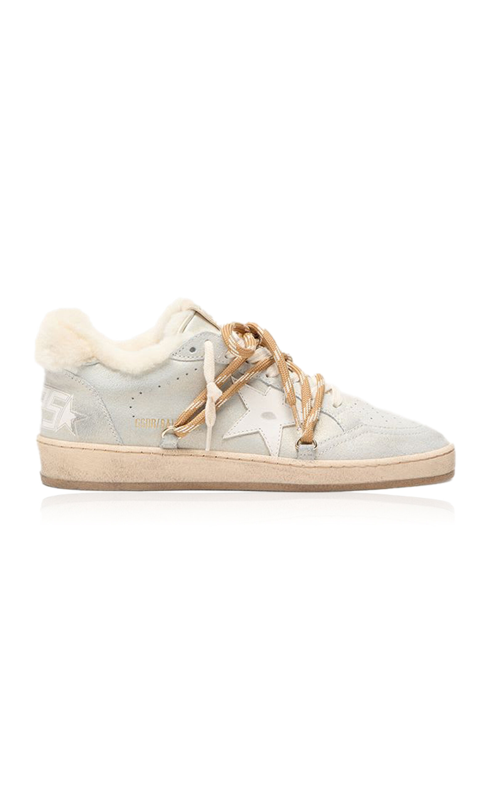 Golden Goose Ball Star Shearling-Trimmed Leather Sneakers - Moda Operandi