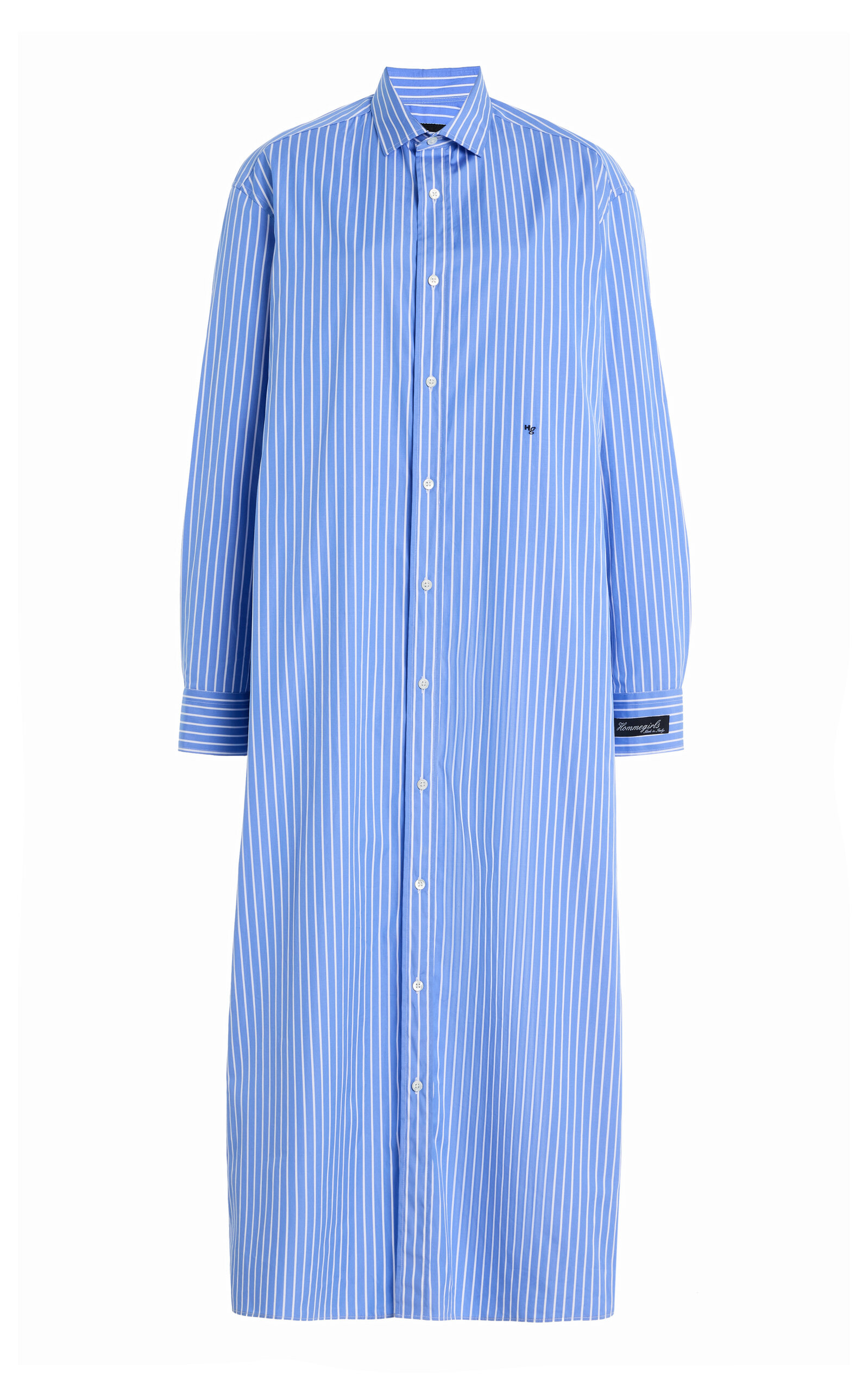 HOMMEGIRLS Striped Cotton Maxi Shirt Dress