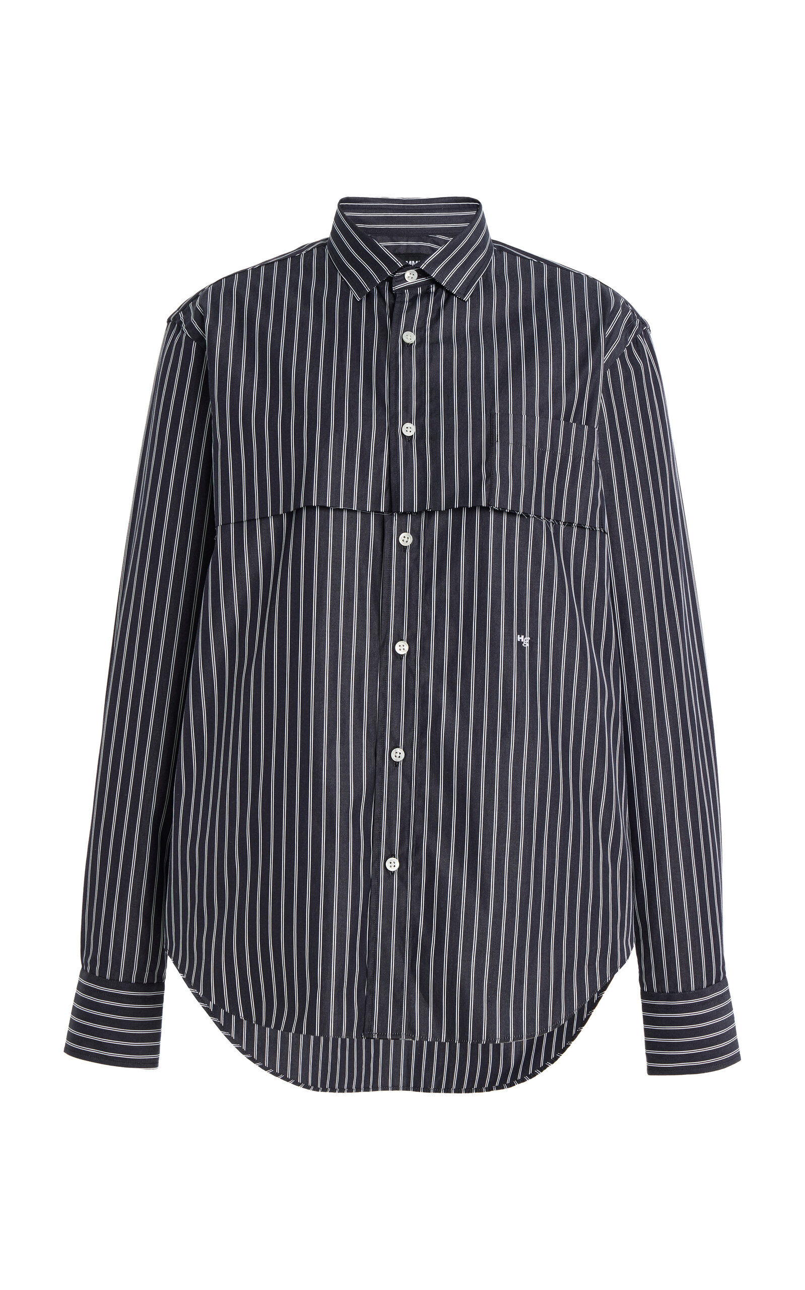 HOMMEGIRLS Layered Striped Cotton Shirt