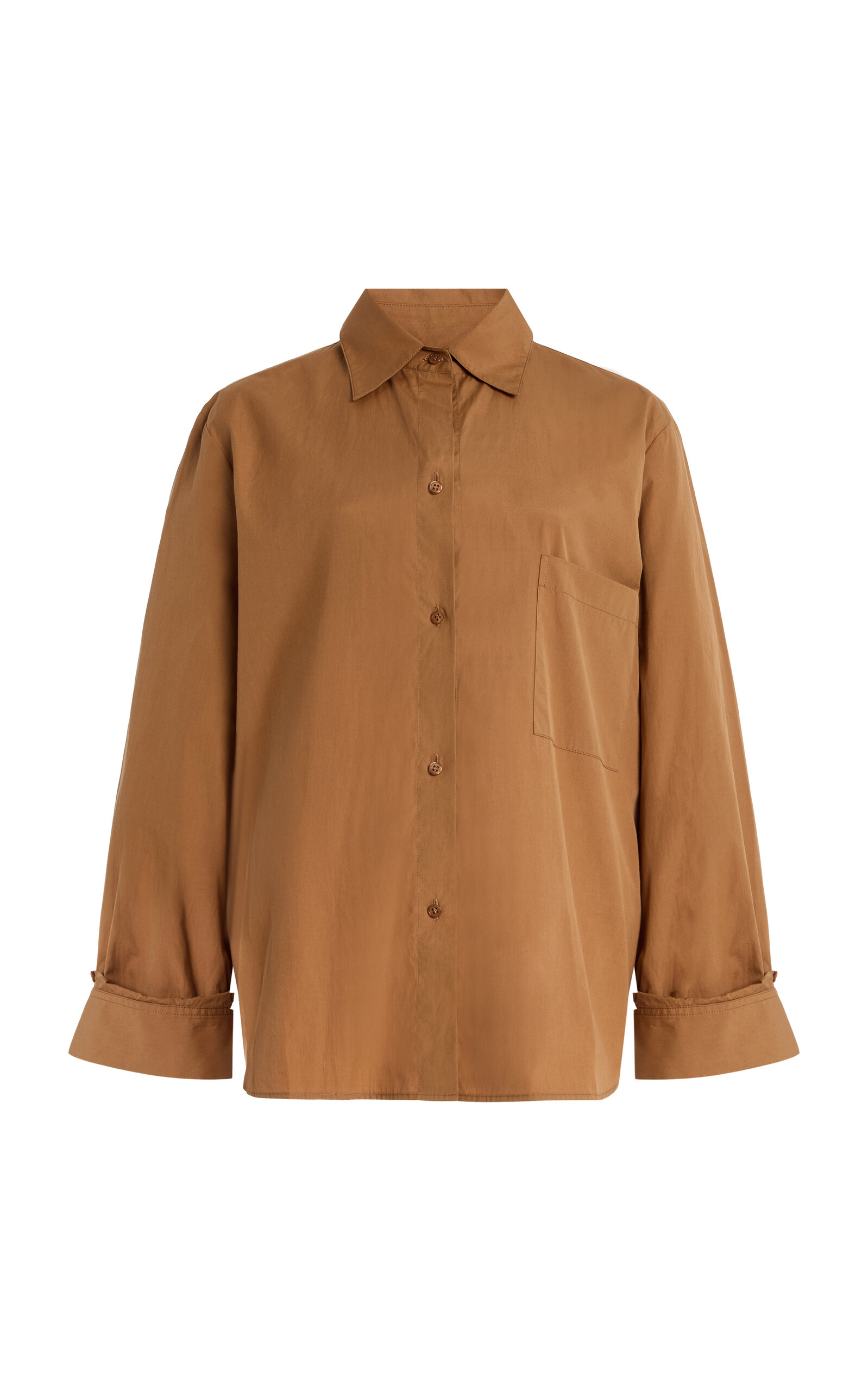 Twp Next Morning Cotton Shirt In Beige